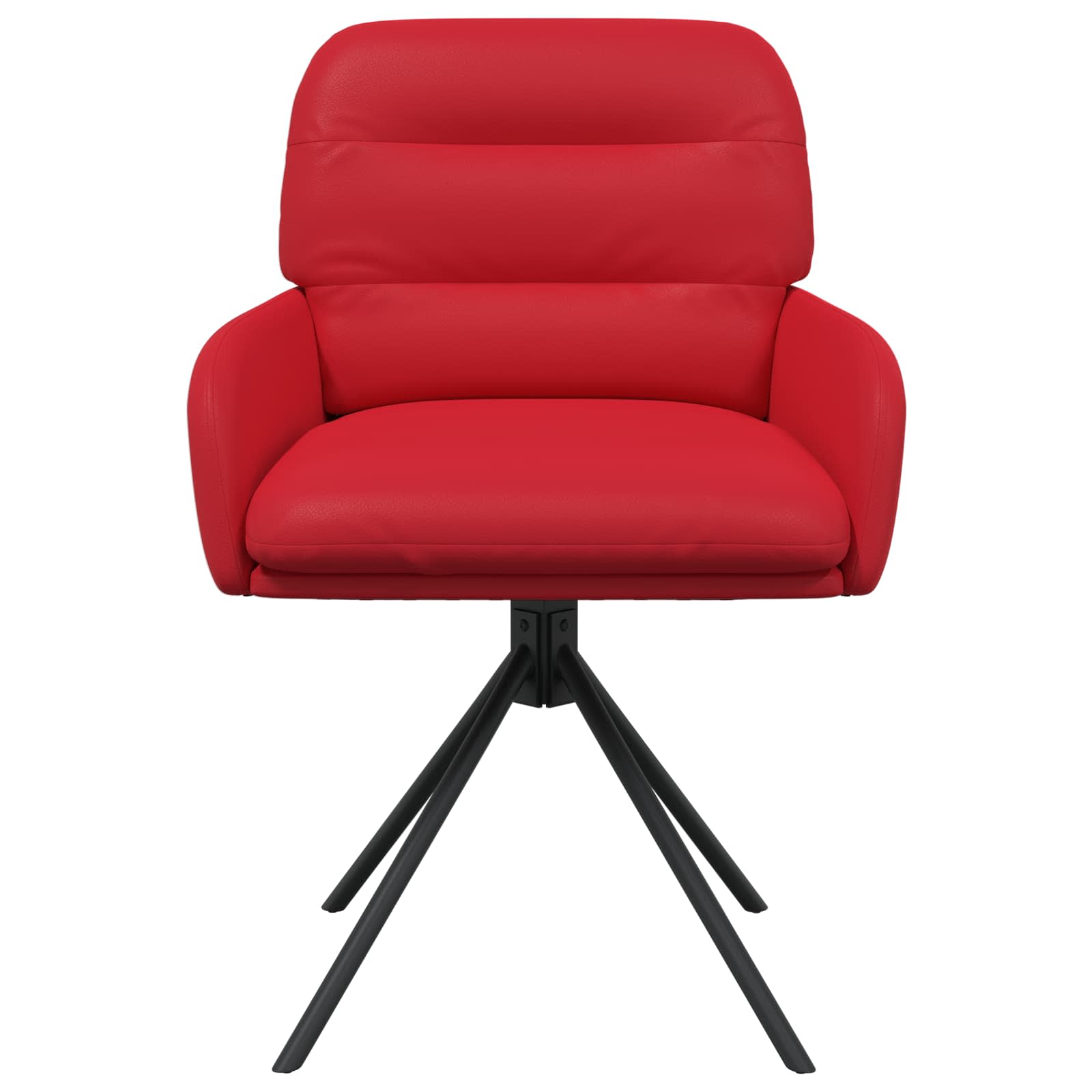 Okretne blagovaonske stolice 6 pcs Umjetna koža Crvena