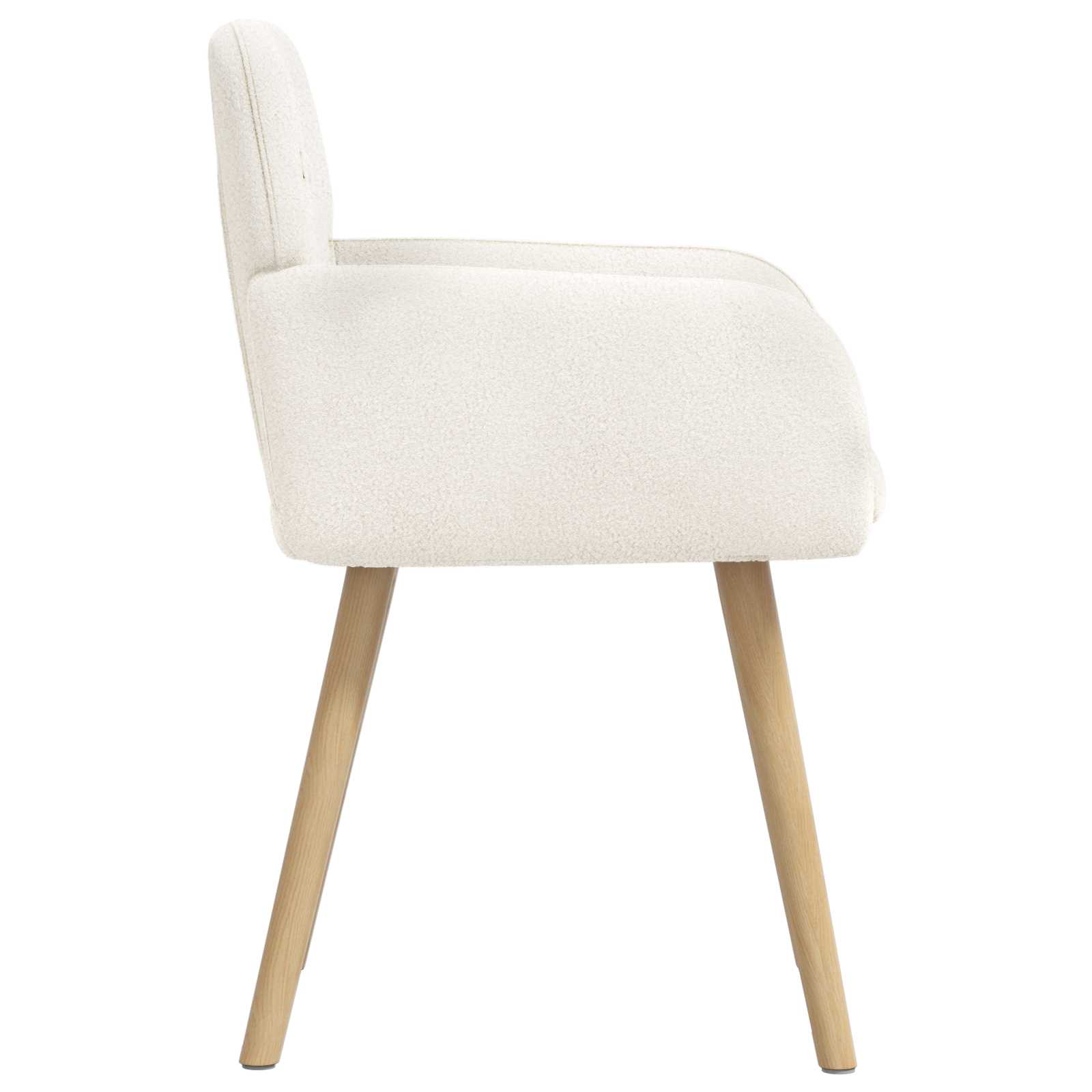 Trpezarijske stolice 4 pcs Bouclé Krem 59 x 57 x 85 cm