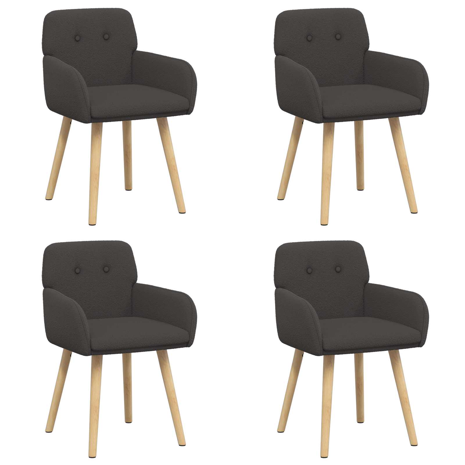 Trpezarijske stolice 4 pcs Bouclé Tamnosiva 59 x 57 x 85 cm