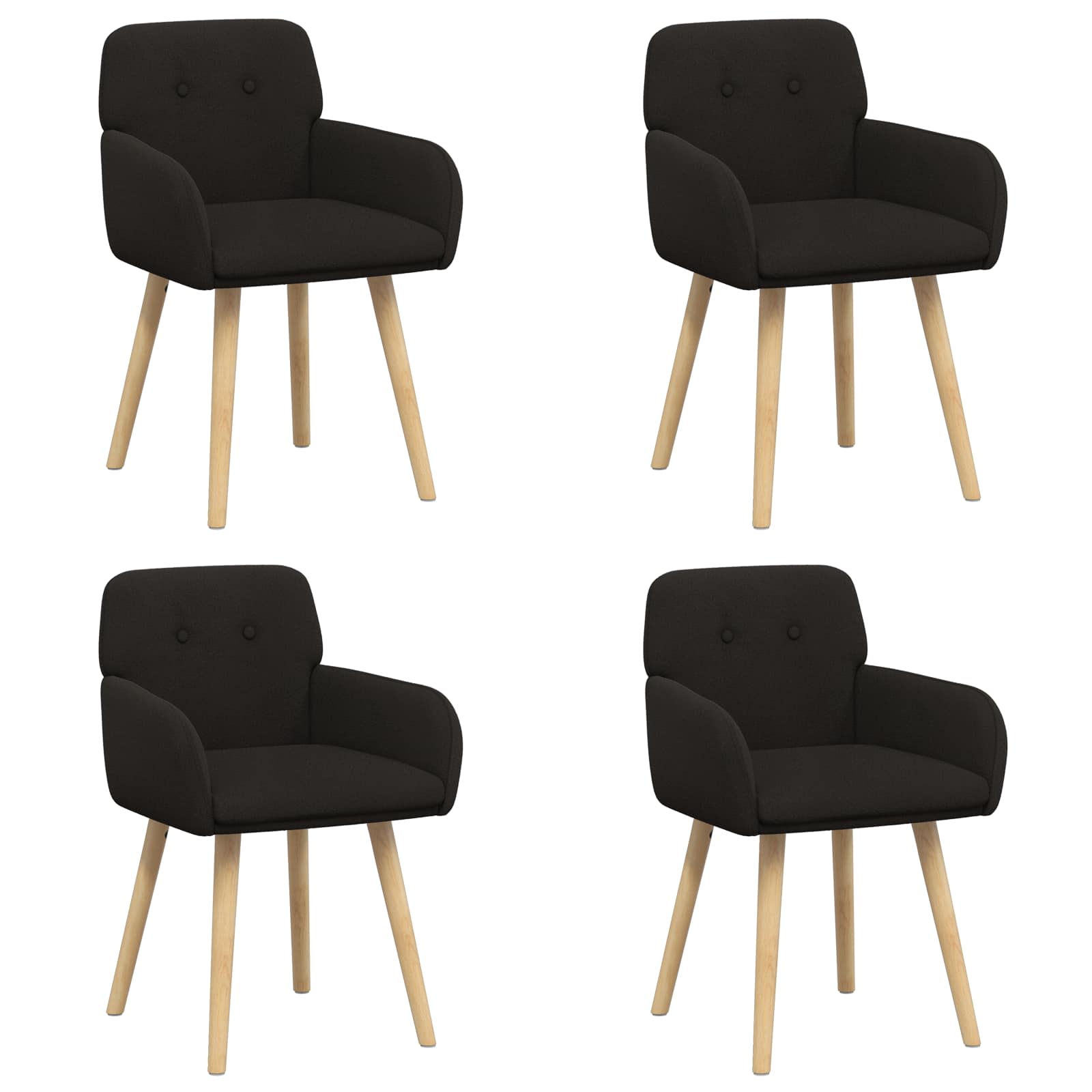 Trpezarijske stolice 4 pcs Bouclé Crna 59 x 57 x 85 cm