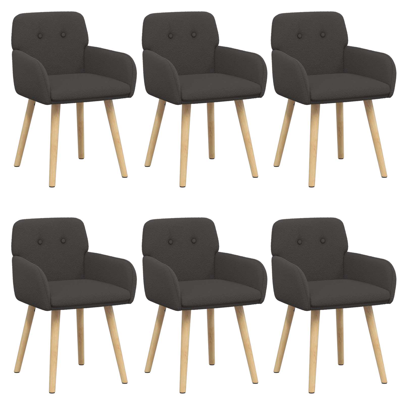 Trpezarijske stolice 6 pcs Bouclé Tamnosiva 59 x 57 x 85 cm