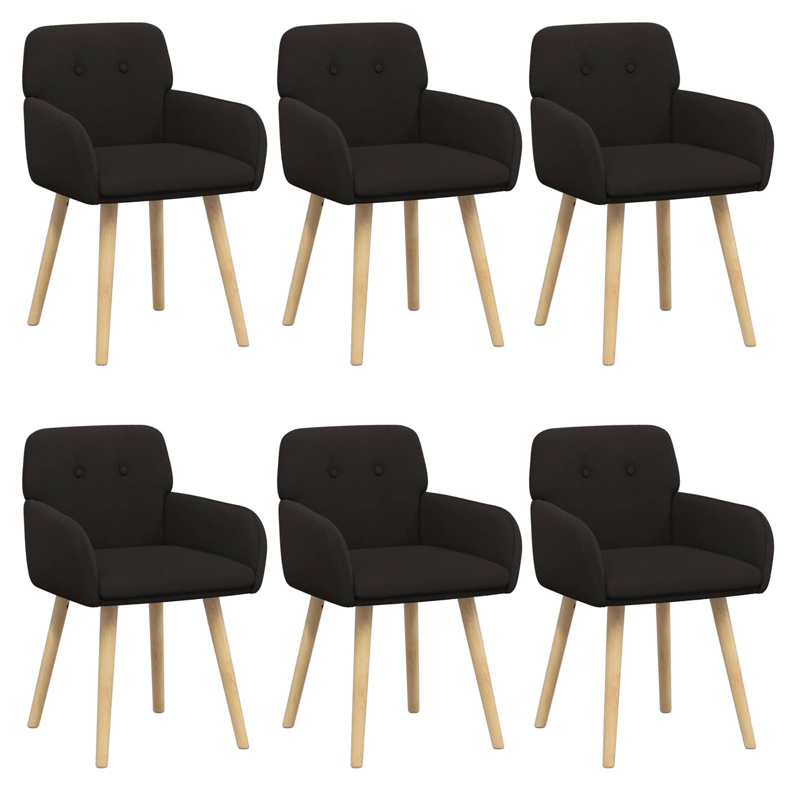 Trpezarijske stolice 6 pcs Bouclé Crna 59 x 57 x 85 cm