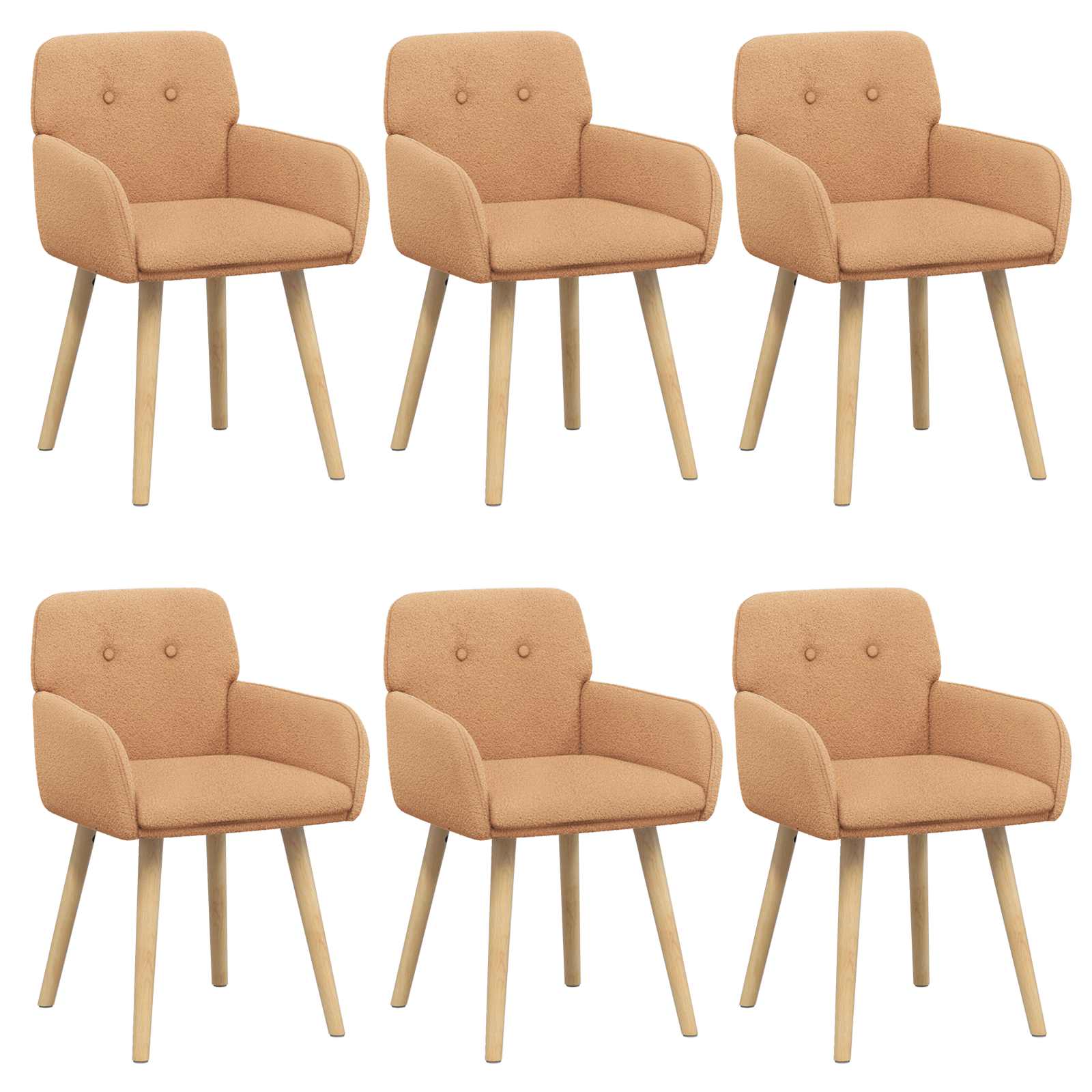 Trpezarijske stolice 6 pcs Bouclé Bež 59 x 57 x 85 cm