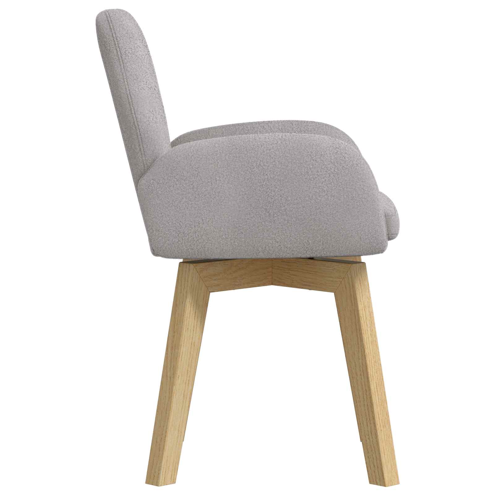 Okretne blagovaonske stolice 4 pcs Bouclé Svjetlosiva