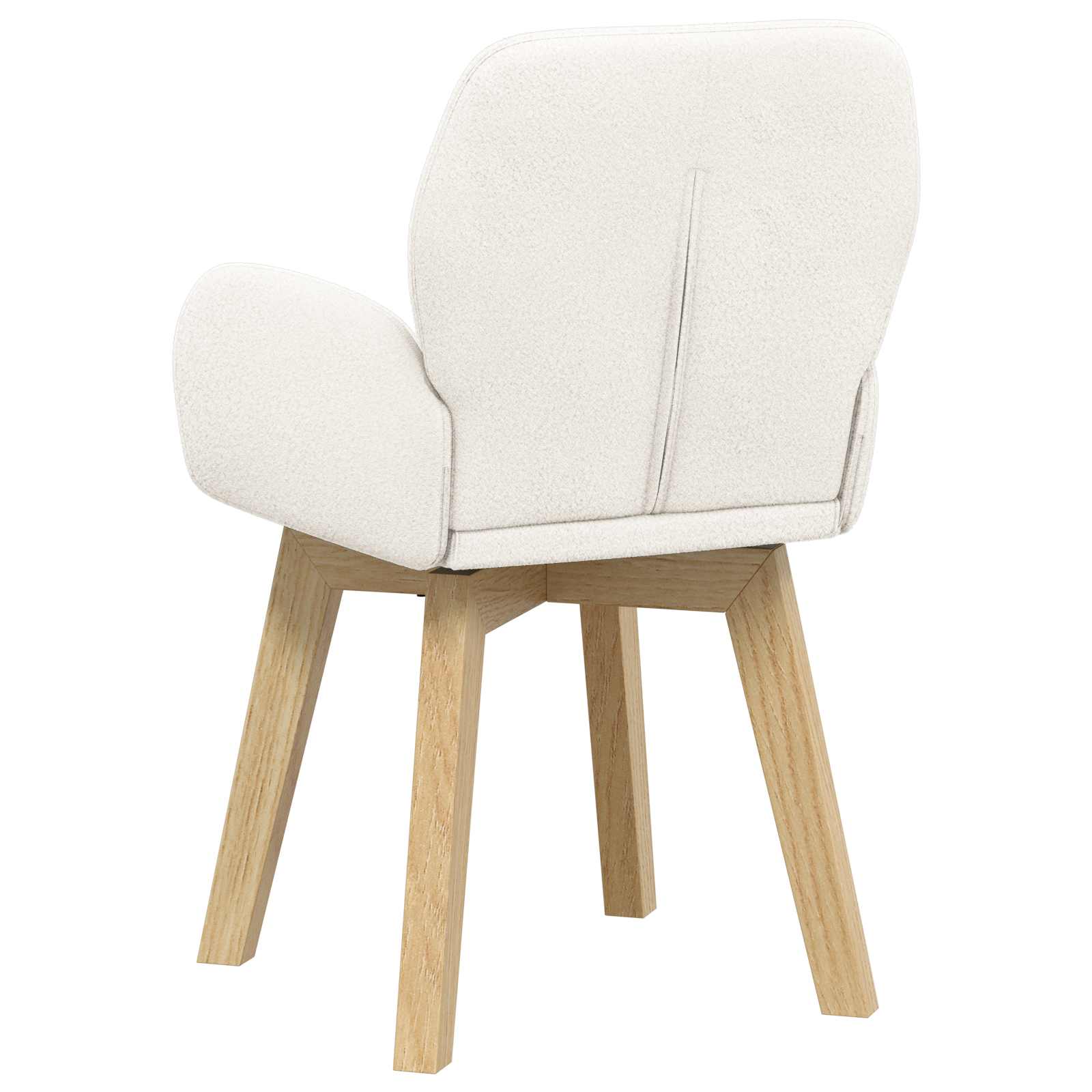 Okretne blagovaonske stolice 4 pcs Bouclé Krem 54 x 58 x 87 cm