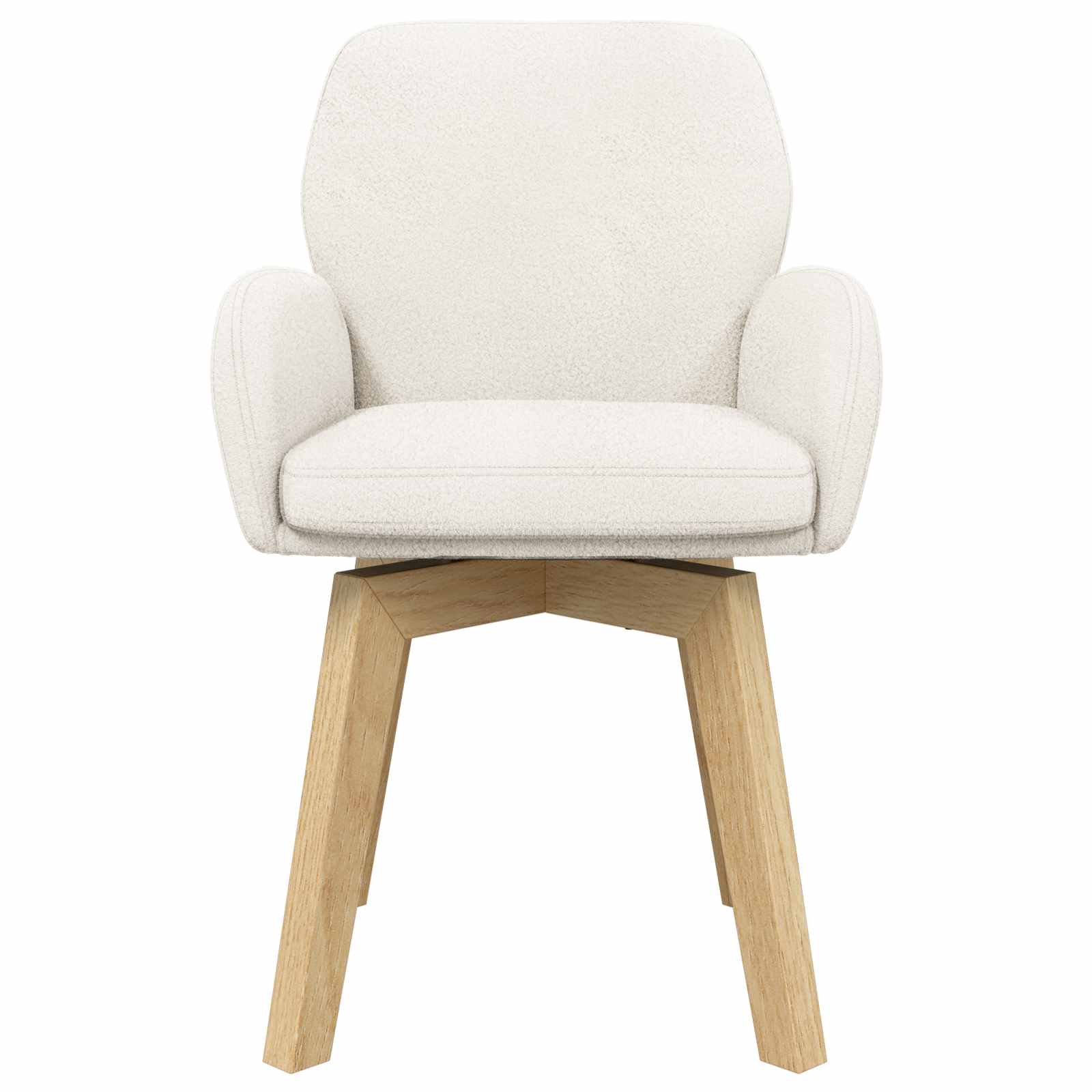 Okretne blagovaonske stolice 4 pcs Bouclé Krem 54 x 58 x 87 cm