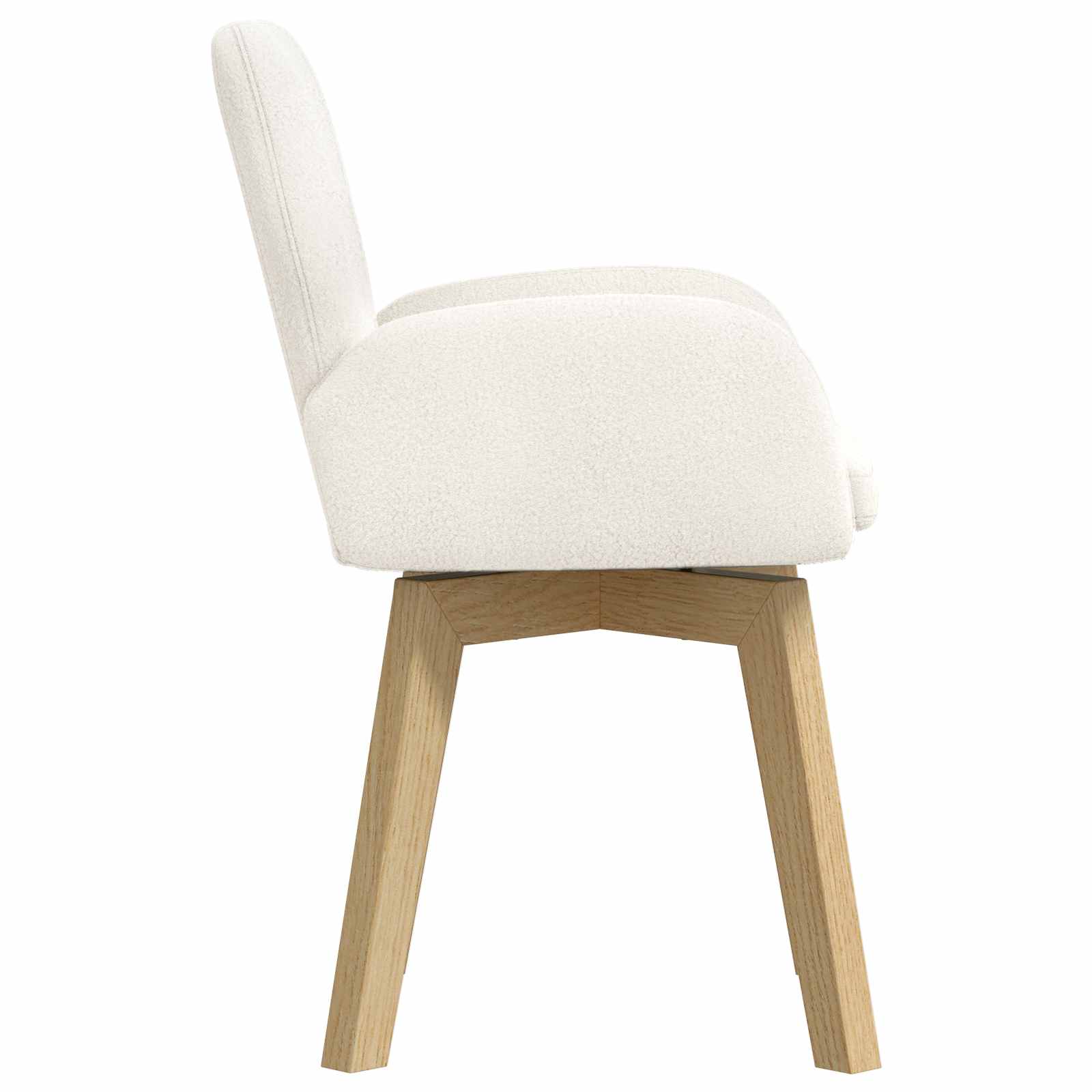Okretne blagovaonske stolice 4 pcs Bouclé Krem 54 x 58 x 87 cm