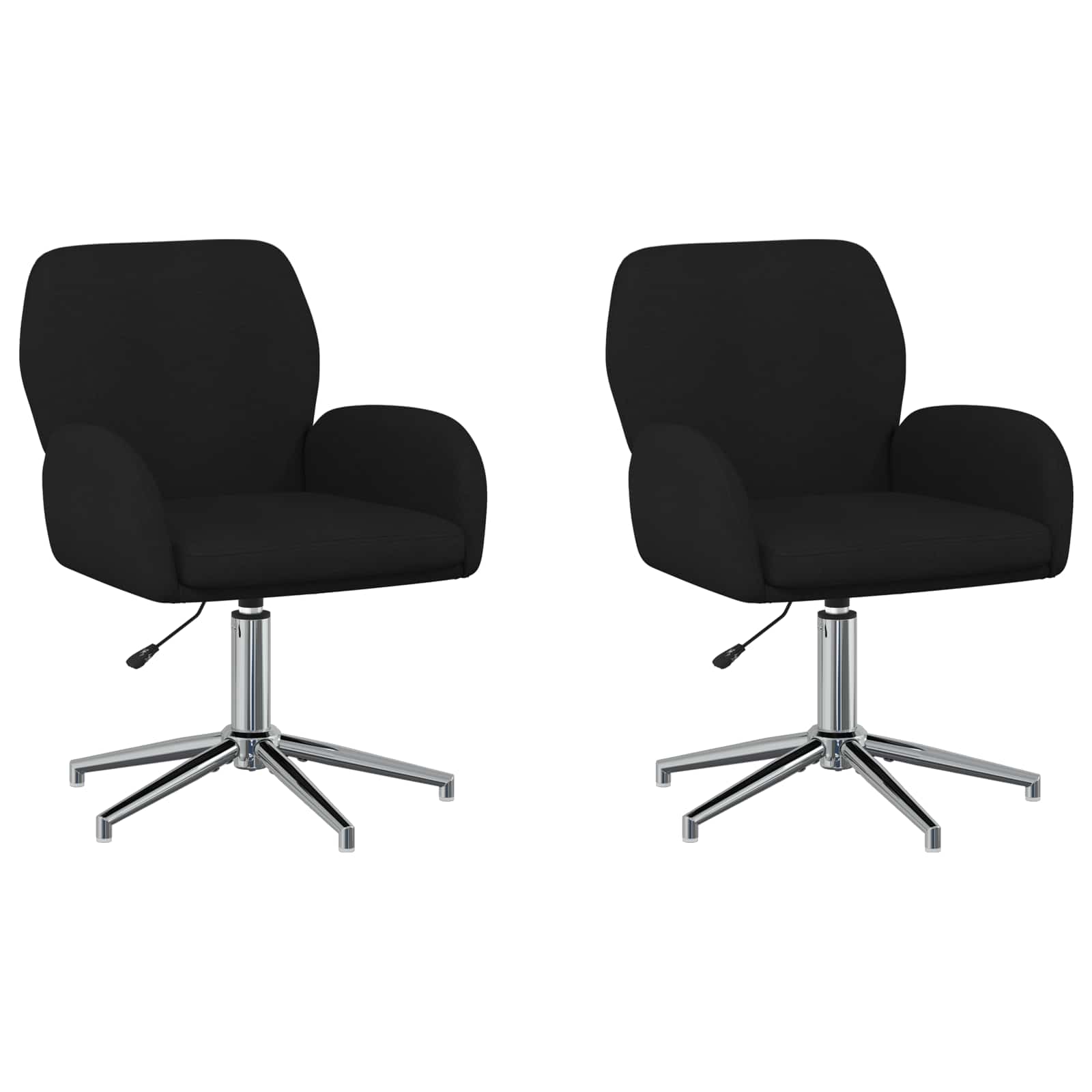 Okretne radne stolice 2 kom. 54 x 58 x 90 cm Crna Tkanina