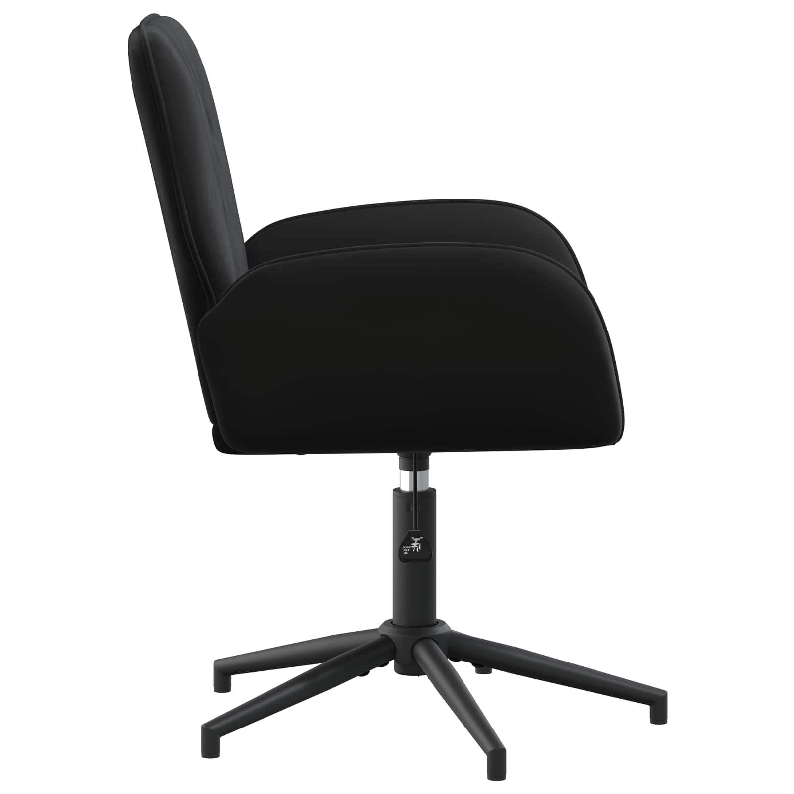 Okretne radne stolice 6 kom. 54 x 55 x 90 cm Crna Baršun