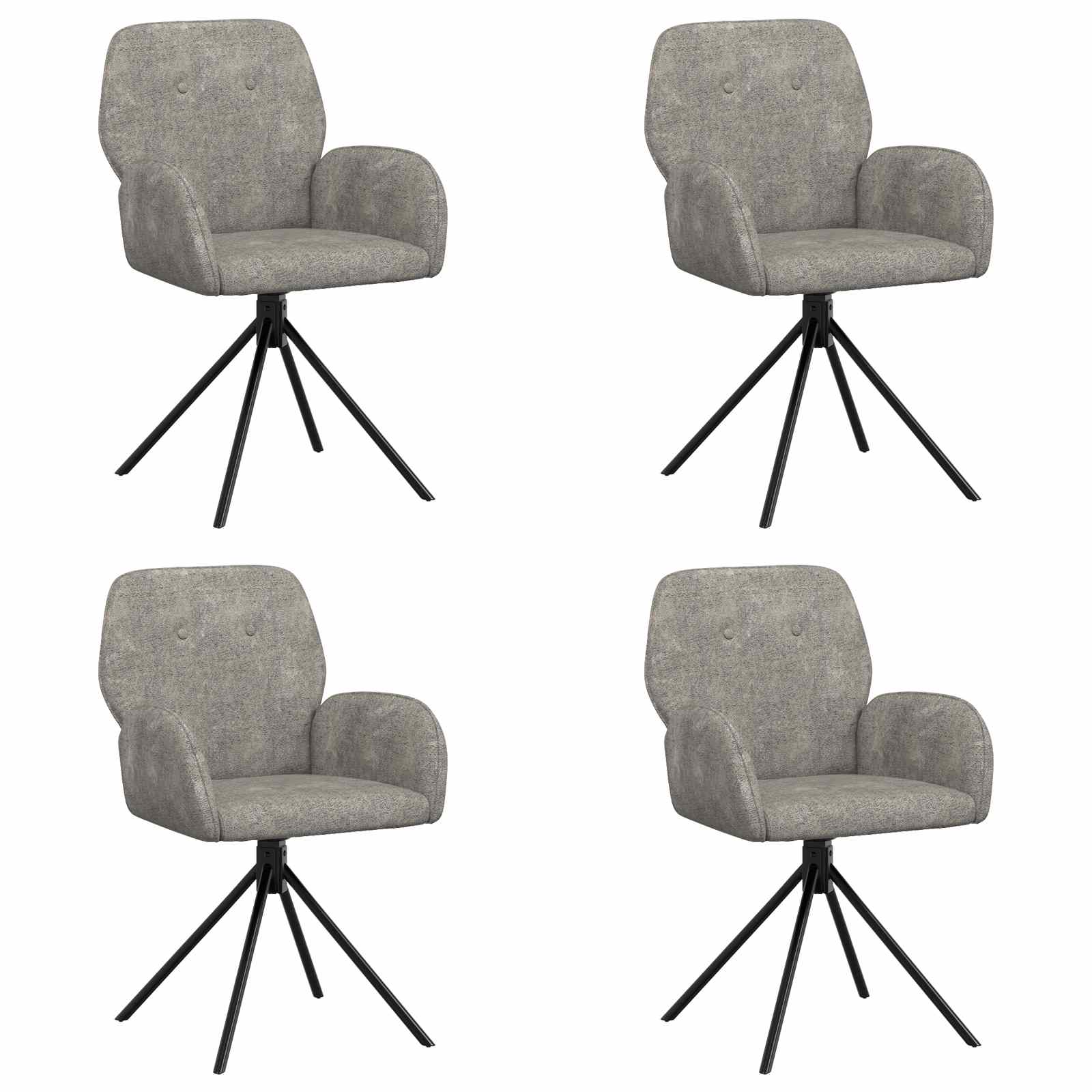 Okretne blagovaonske stolice 4 pcs Umetnička suknja koža