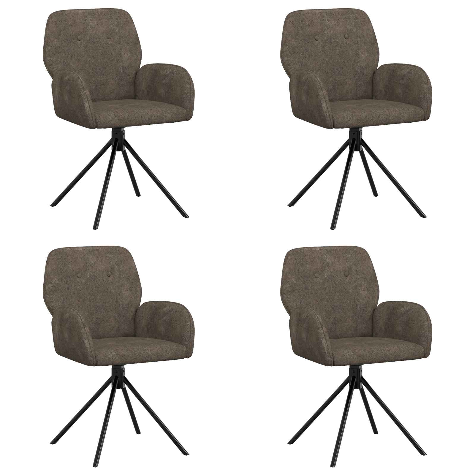 Okretne blagovaonske stolice 4 pcs Umetnička suknja koža