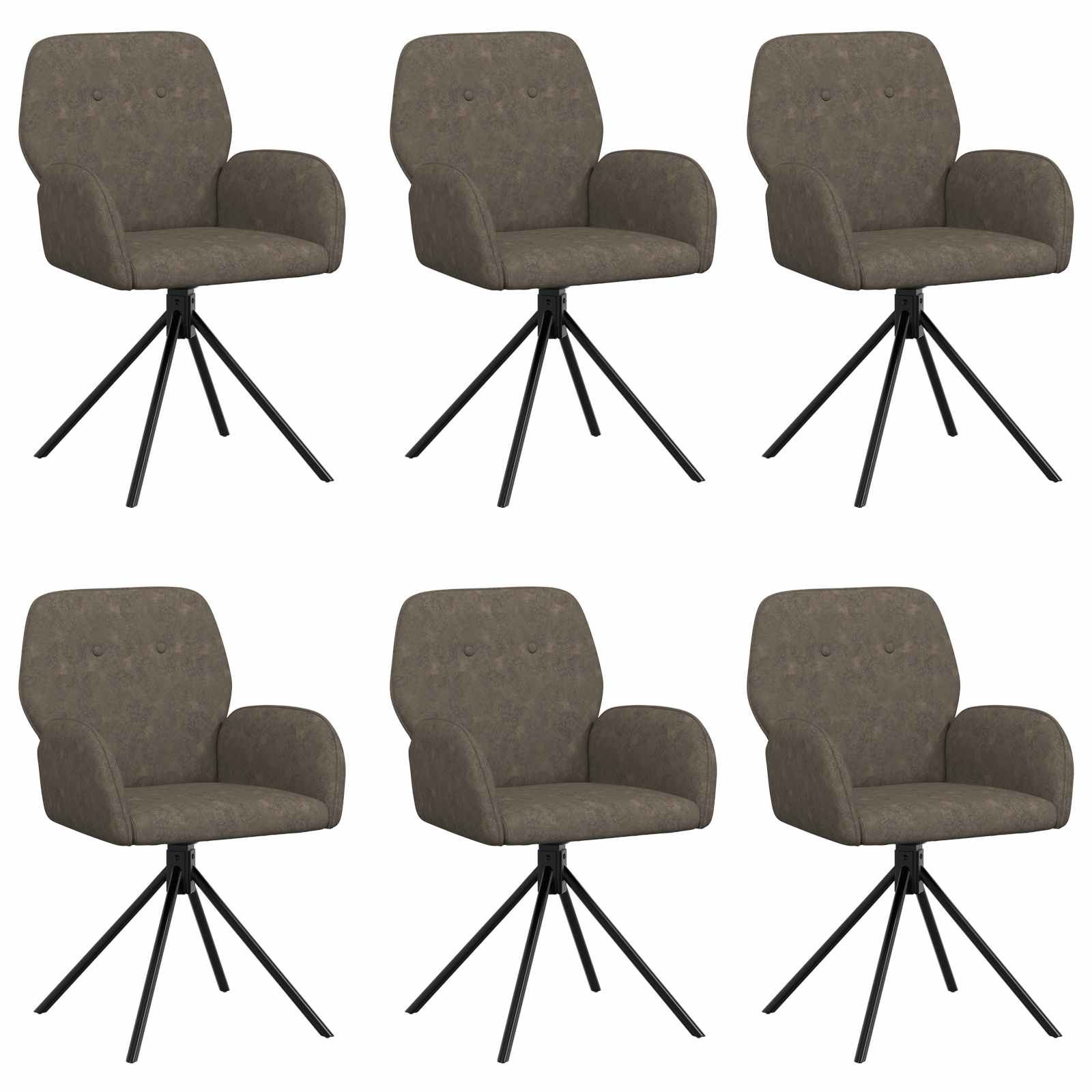 Okretne blagovaonske stolice 6 pcs Umetnička suknja koža
