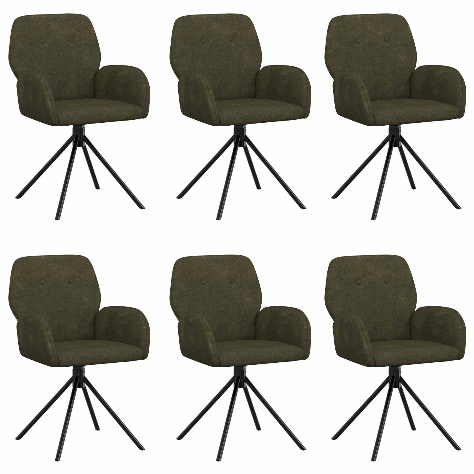 Okretne blagovaonske stolice 6 pcs Umetnička suknja koža