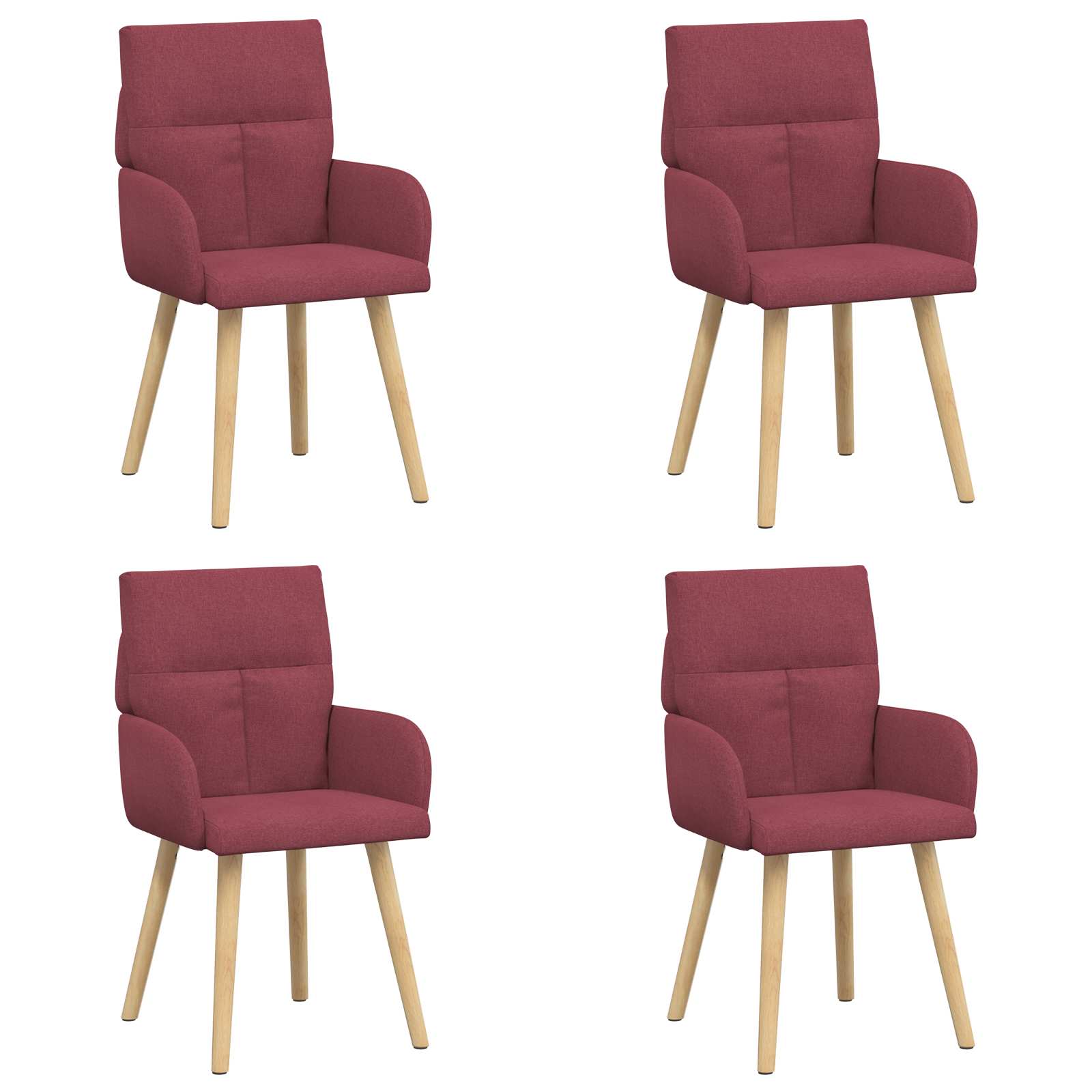 Trpezarijske stolice 4 pcs Tkanina Vinska crvena
