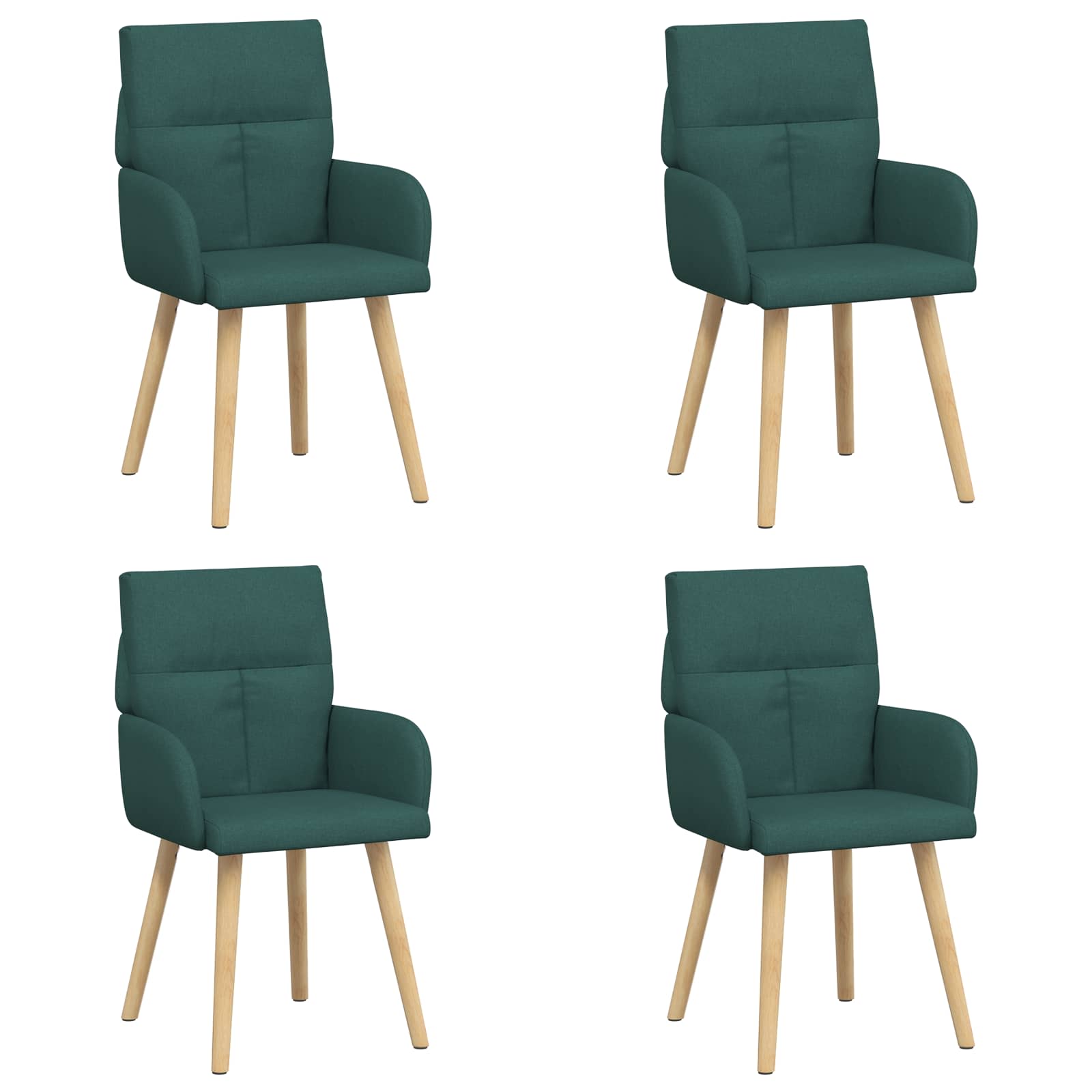 Trpezarijske stolice 4 pcs Tkanina Tamnozelena 60 x 56 x 96 cm