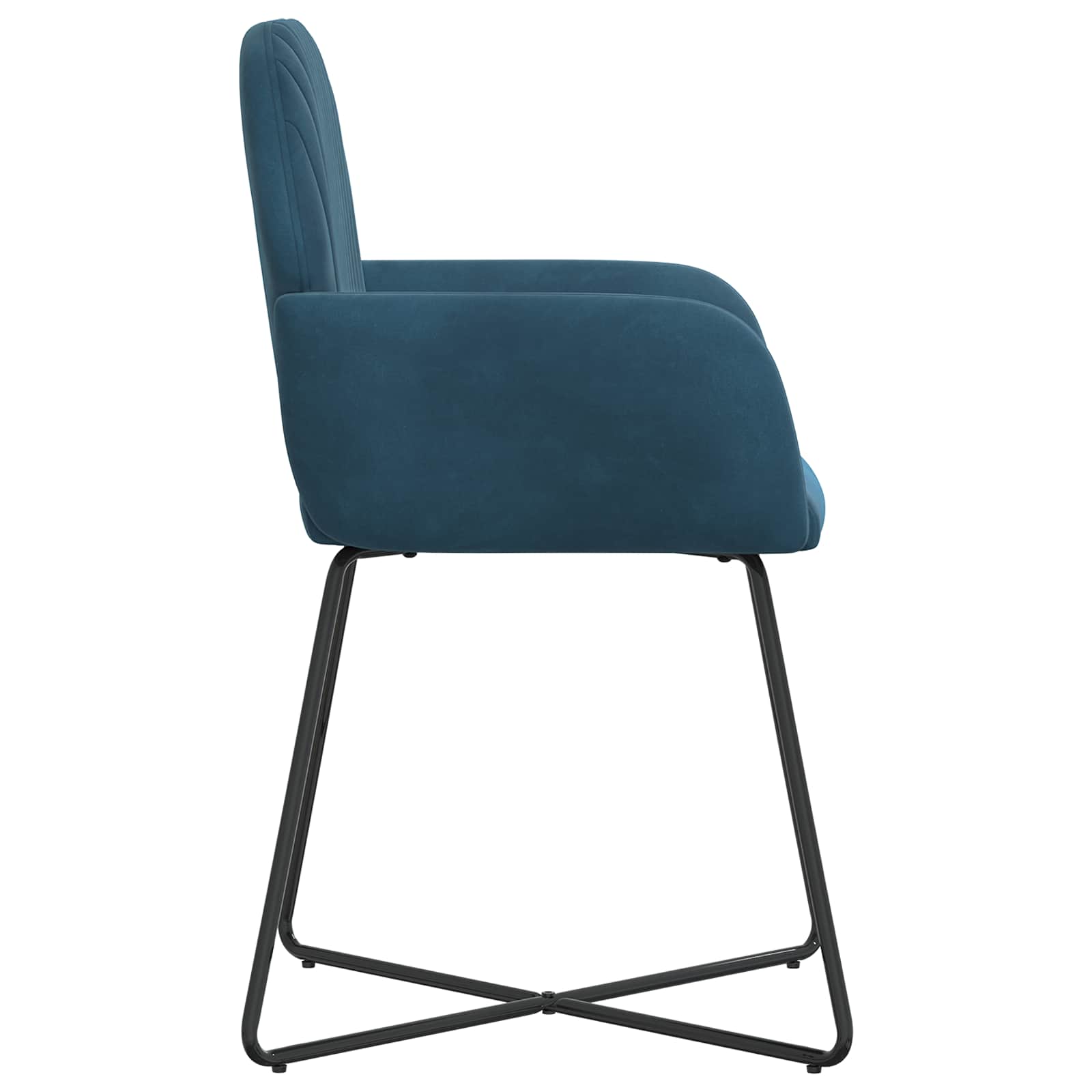 Trpezarijske stolice 4 pcs Baršun Plava 55 x 50 x 84 cm