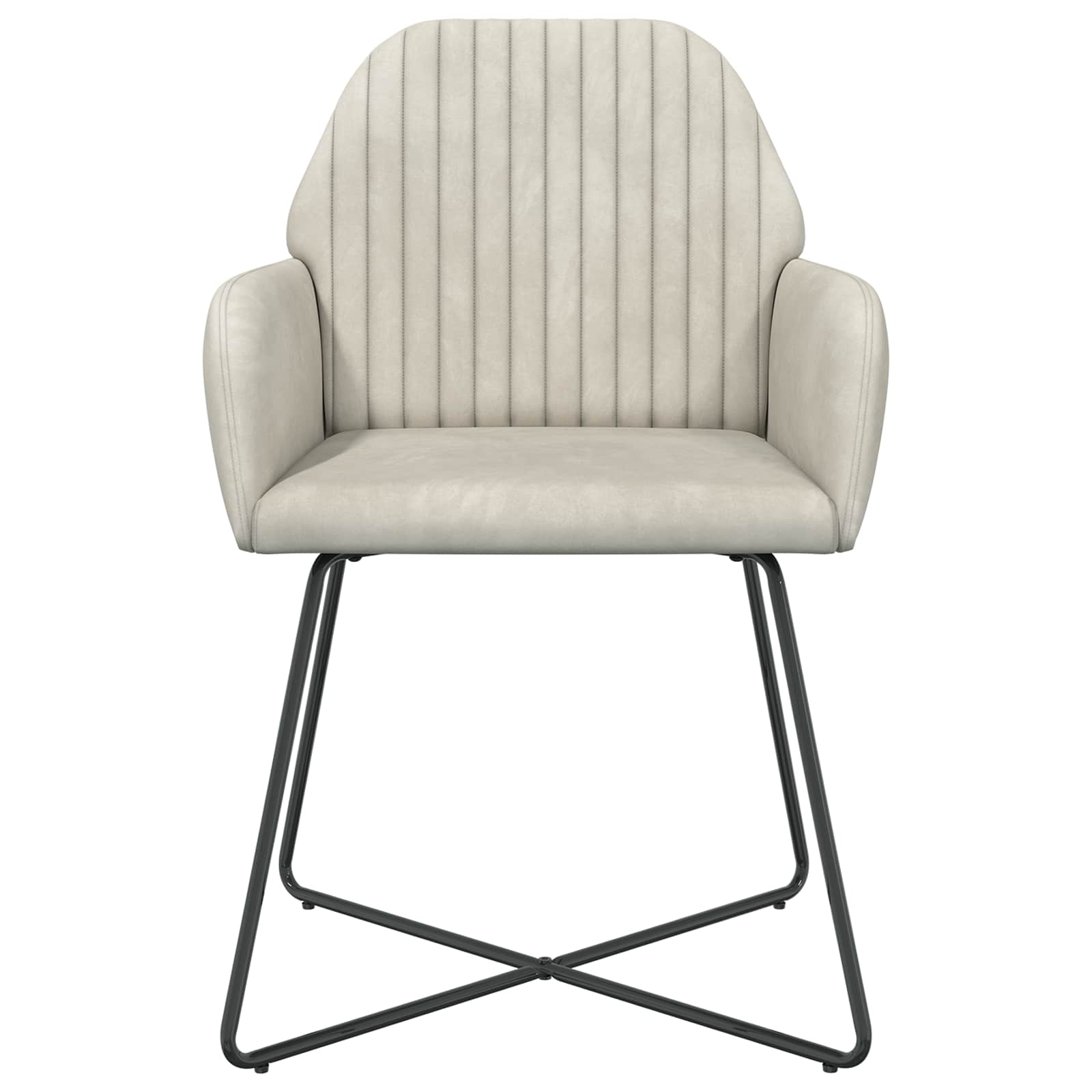 Trpezarijske stolice 6 pcs Baršun Krem 55 x 50 x 84 cm