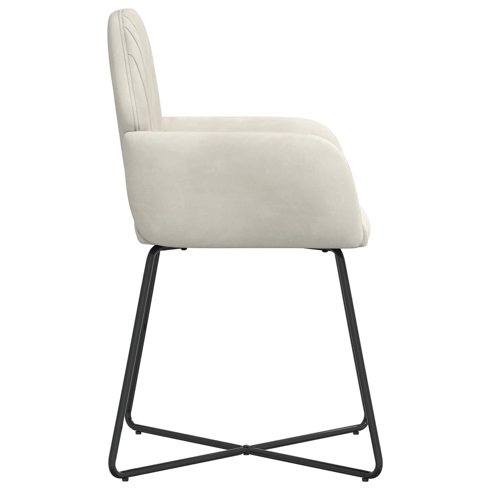 Trpezarijske stolice 6 pcs Baršun Krem 55 x 50 x 84 cm