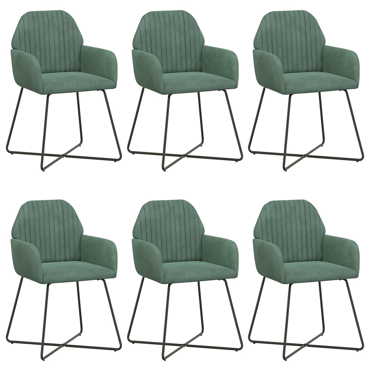 Trpezarijske stolice 6 pcs Baršun Morska zelena 55 x 50 x 84 cm
