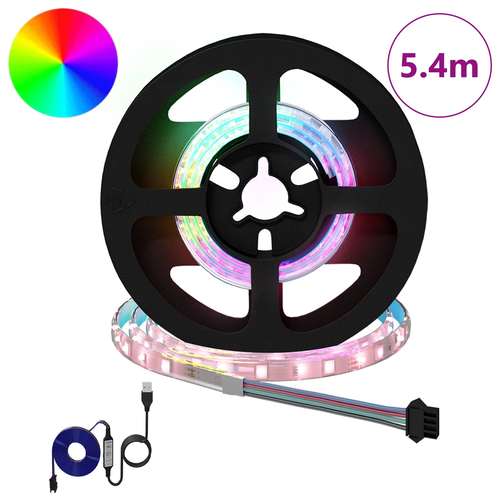 LED traka 12 pcs Crna i prozirna 450 mm Bakar i plastika