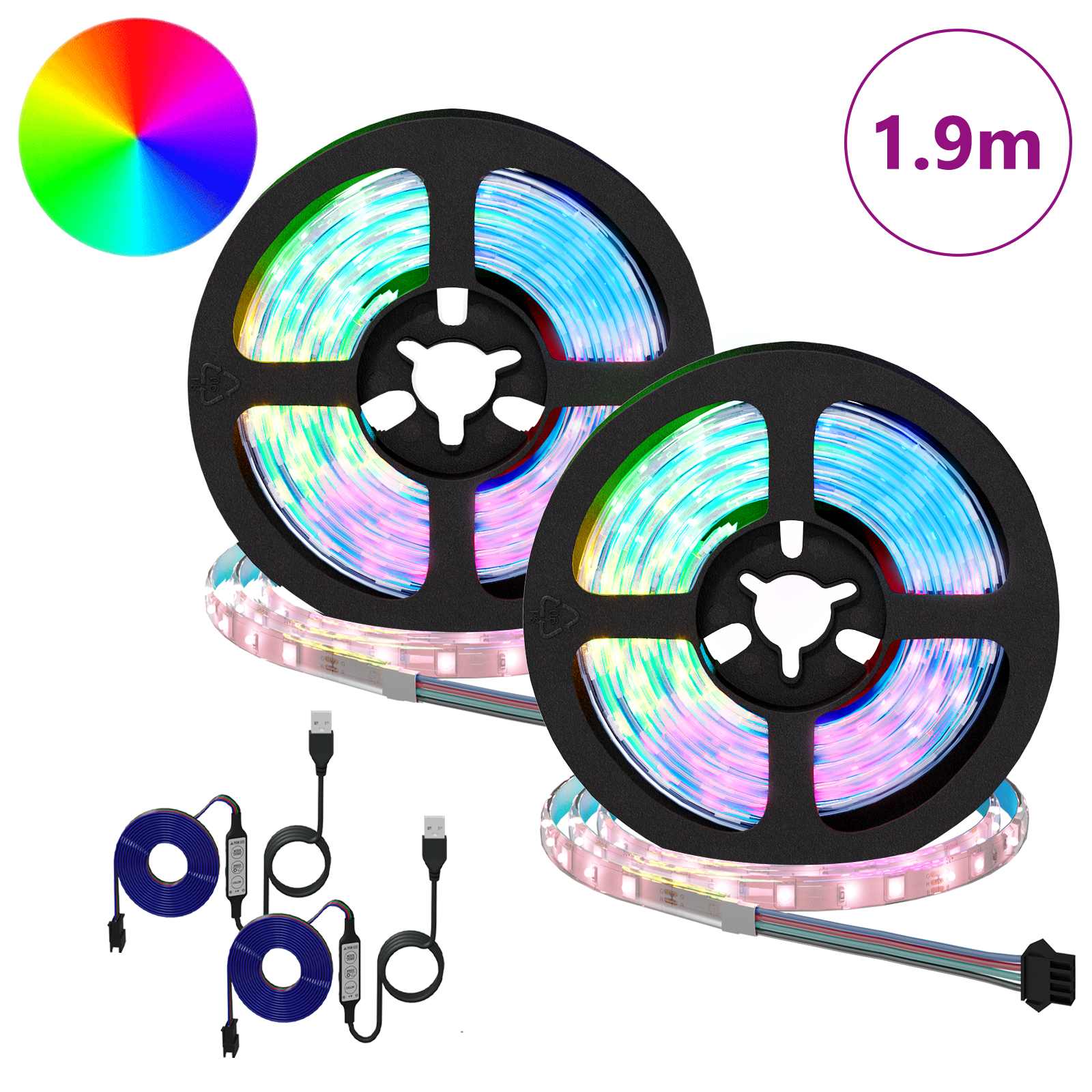 LED traka 2 pcs Crna i prozirna 950 mm Bakar i plastika