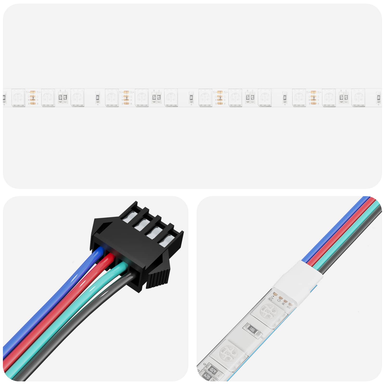 LED traka 12 pcs Crna i prozirna 2300 mm Bakar i plastika