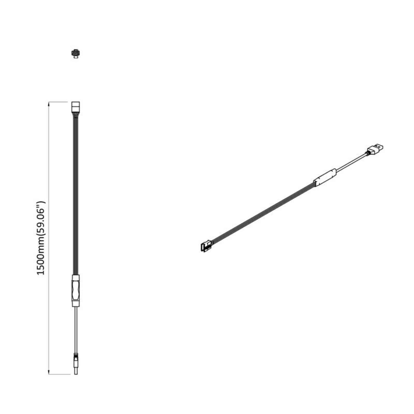 LED traka 12 pcs Crna i prozirna 2300 mm Bakar i plastika