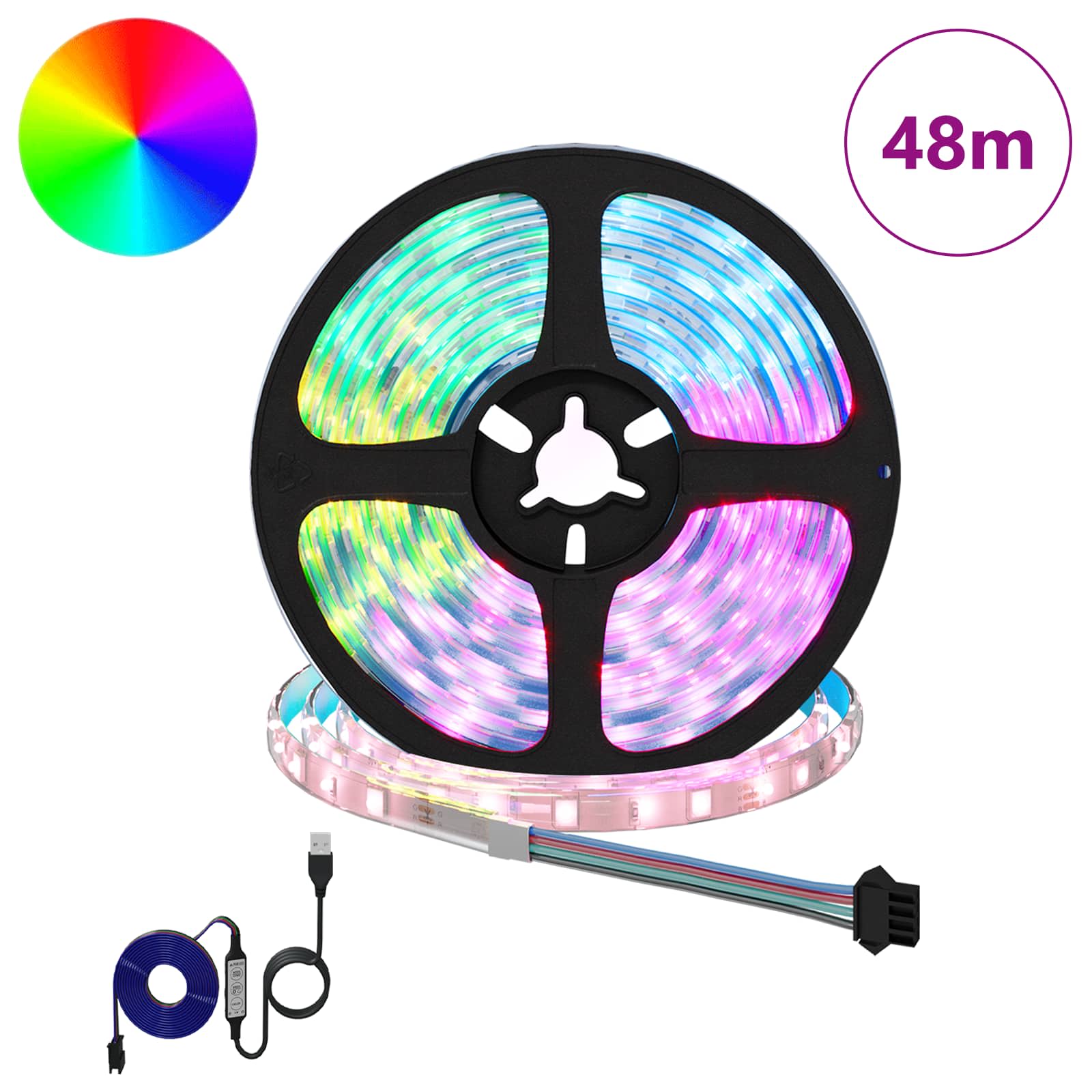 LED traka 12 pcs Crna i prozirna 4000 mm Bakar i plastika