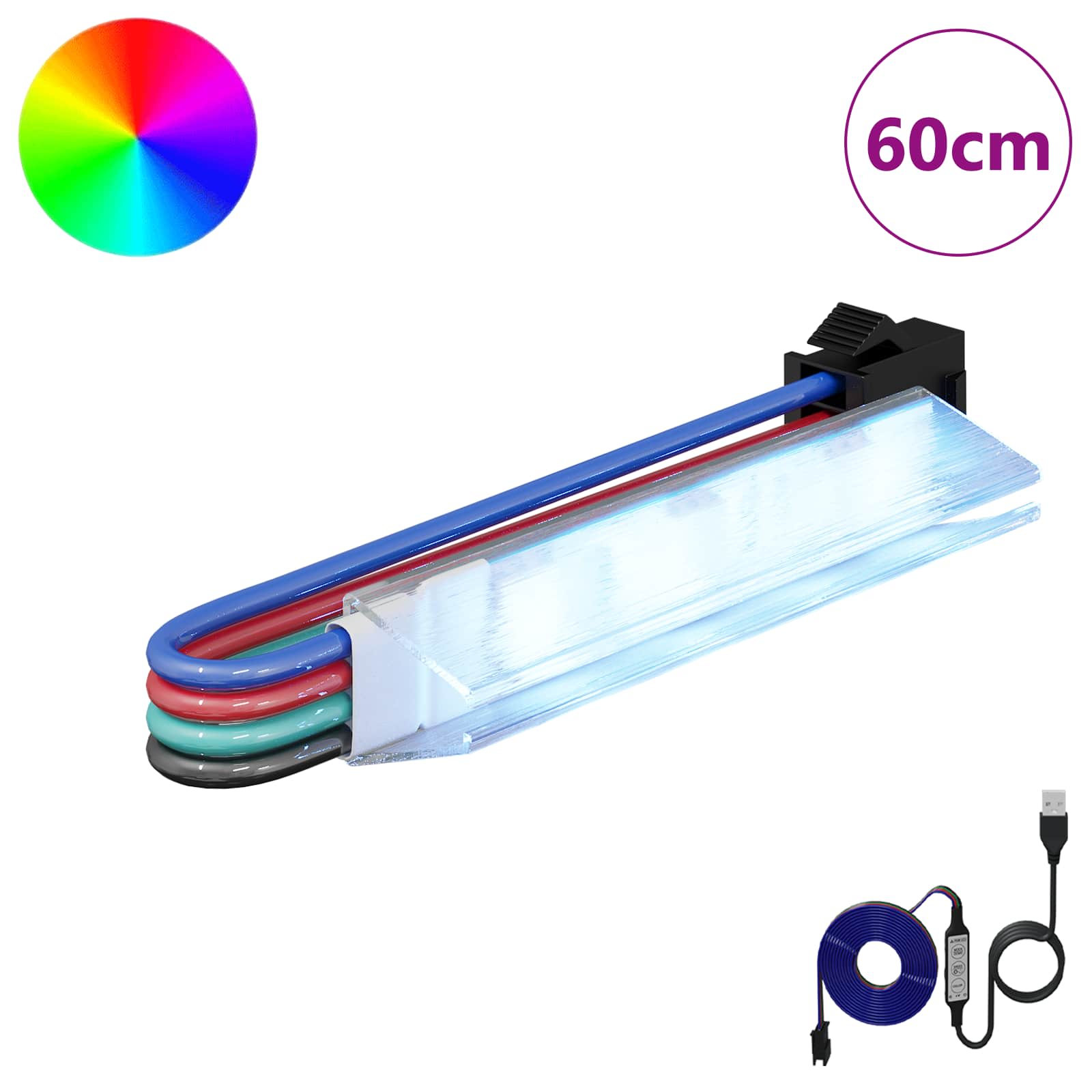 LED traka 12 pcs Crna i bijela 1745 mm Bakar i plastika