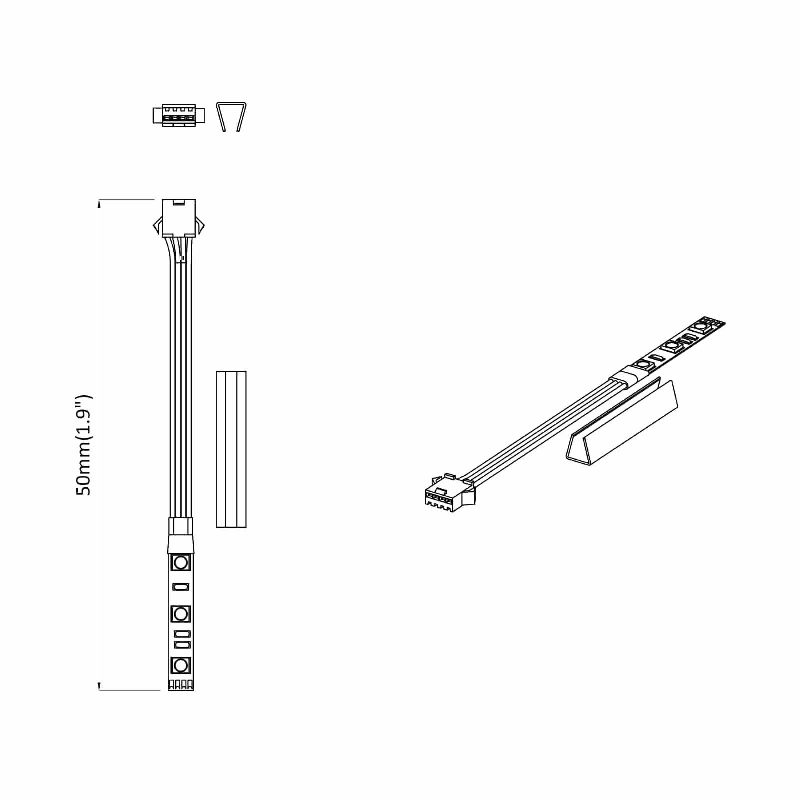 LED traka 2 pcs Crna i višenamjenska 1745 mm Bakar i plastika
