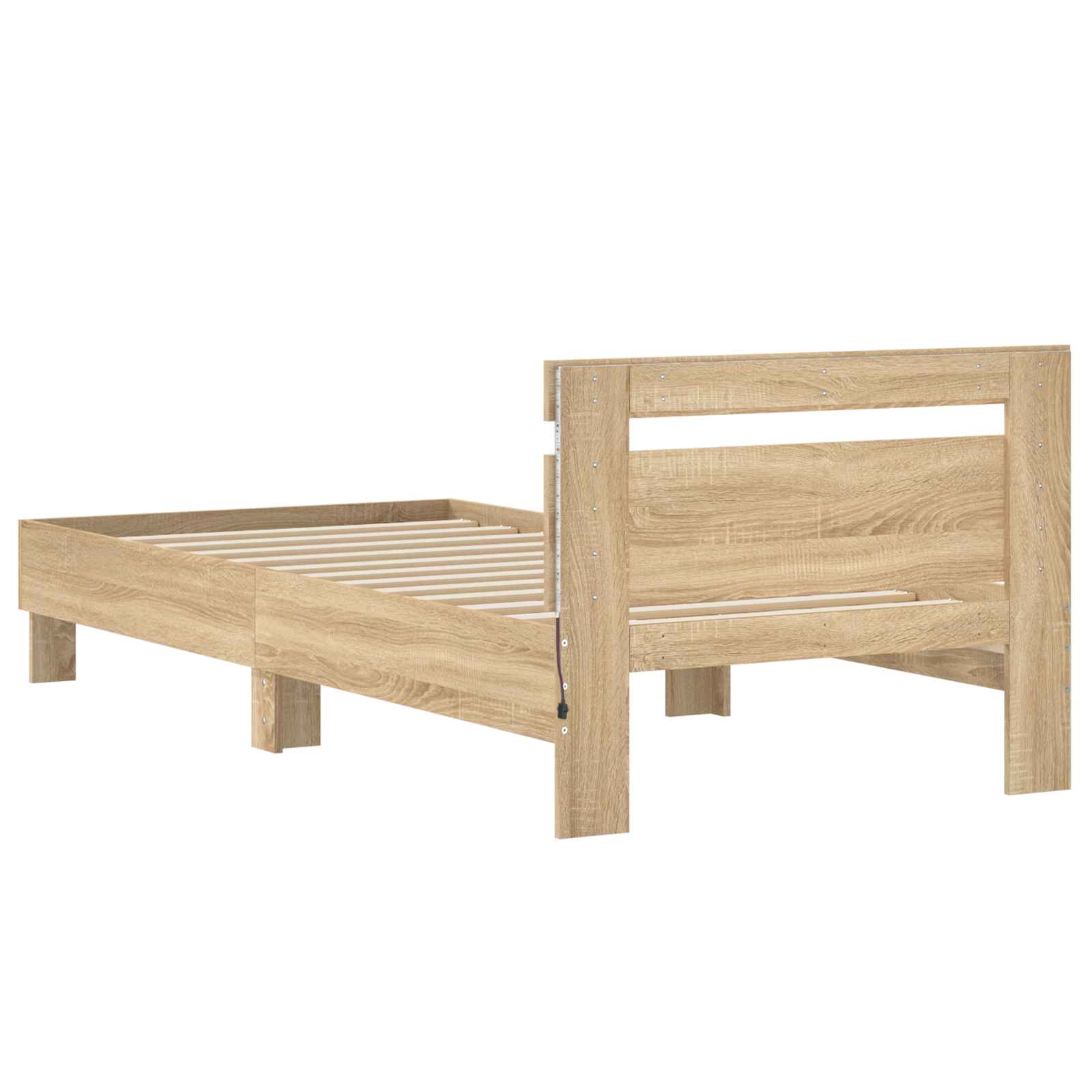 Krevetna konstrukcija s LED svjetlom Hrast sonoma 80 x 200 cm