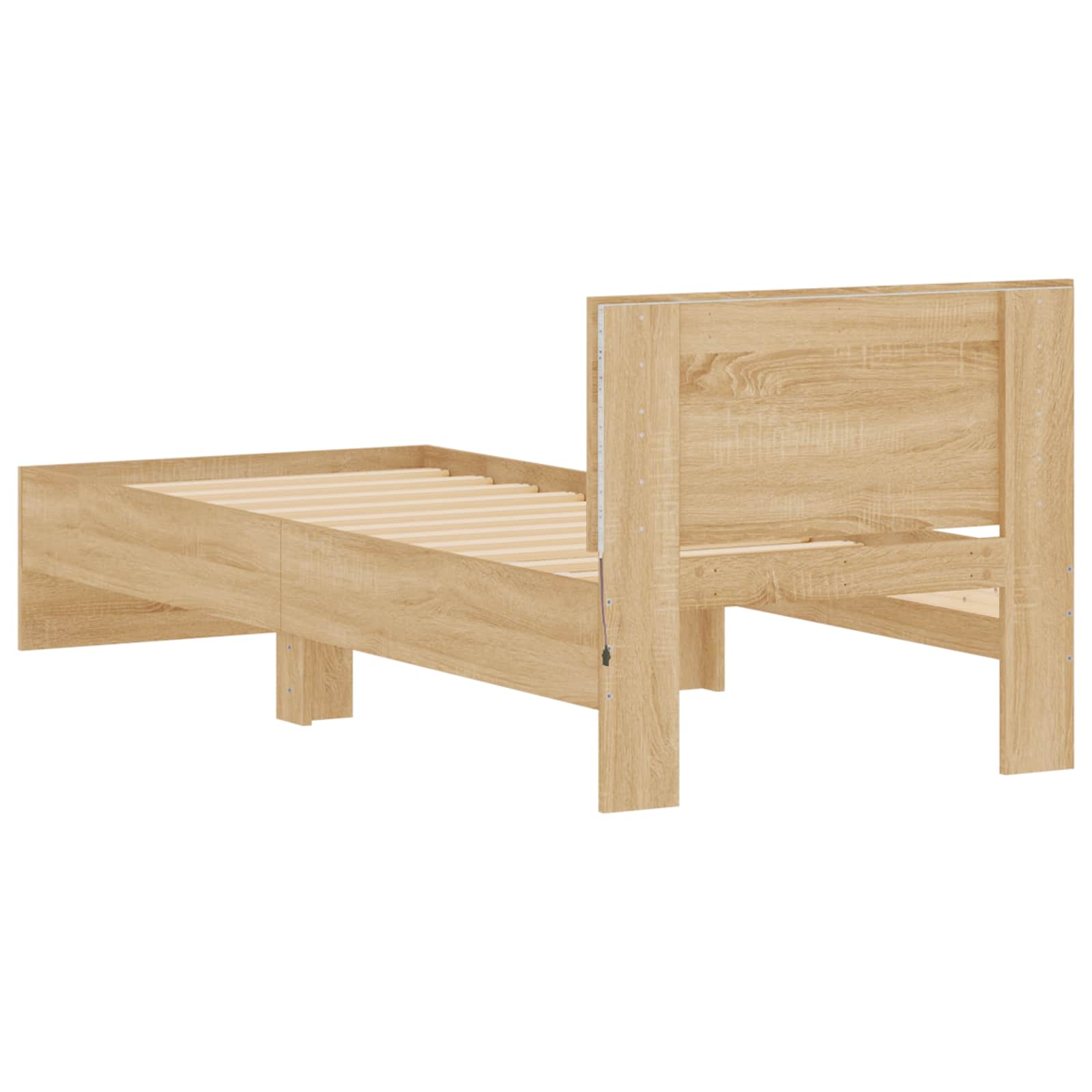 Krevetna konstrukcija s LED svjetlom Hrast sonoma 80 x 200 cm