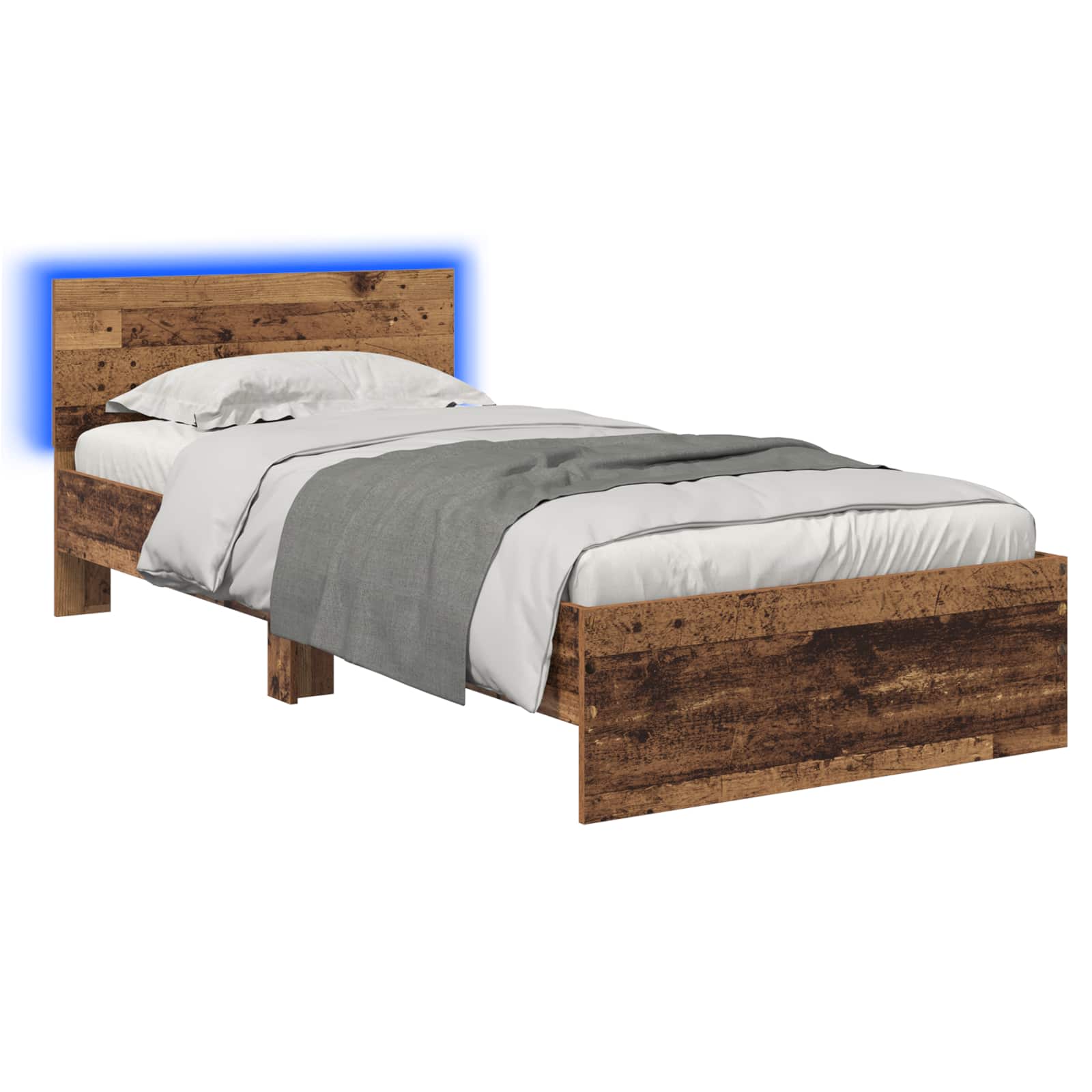 Krevetna konstrukcija s LED svjetlom Staro drvo 80 x 200 cm