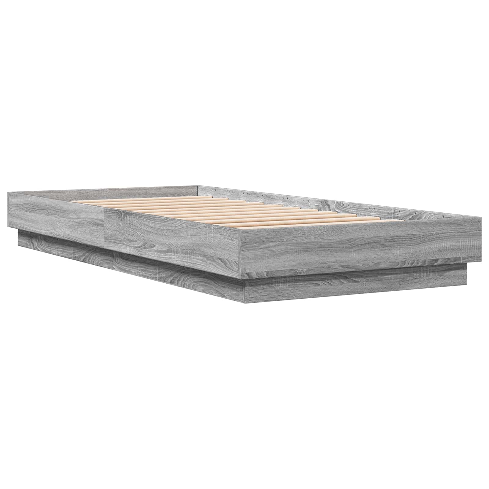 Krevetna konstrukcija s LED svjetlom Siva Sonoma 80 x 200 cm