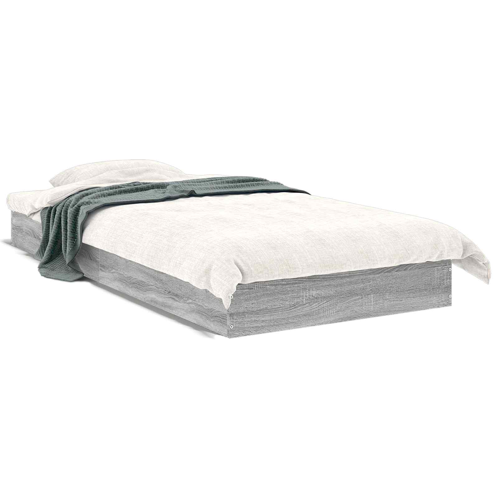 Okvir kreveta za pod Siva Sonoma 80 x 200 cm Konstruirano drvo