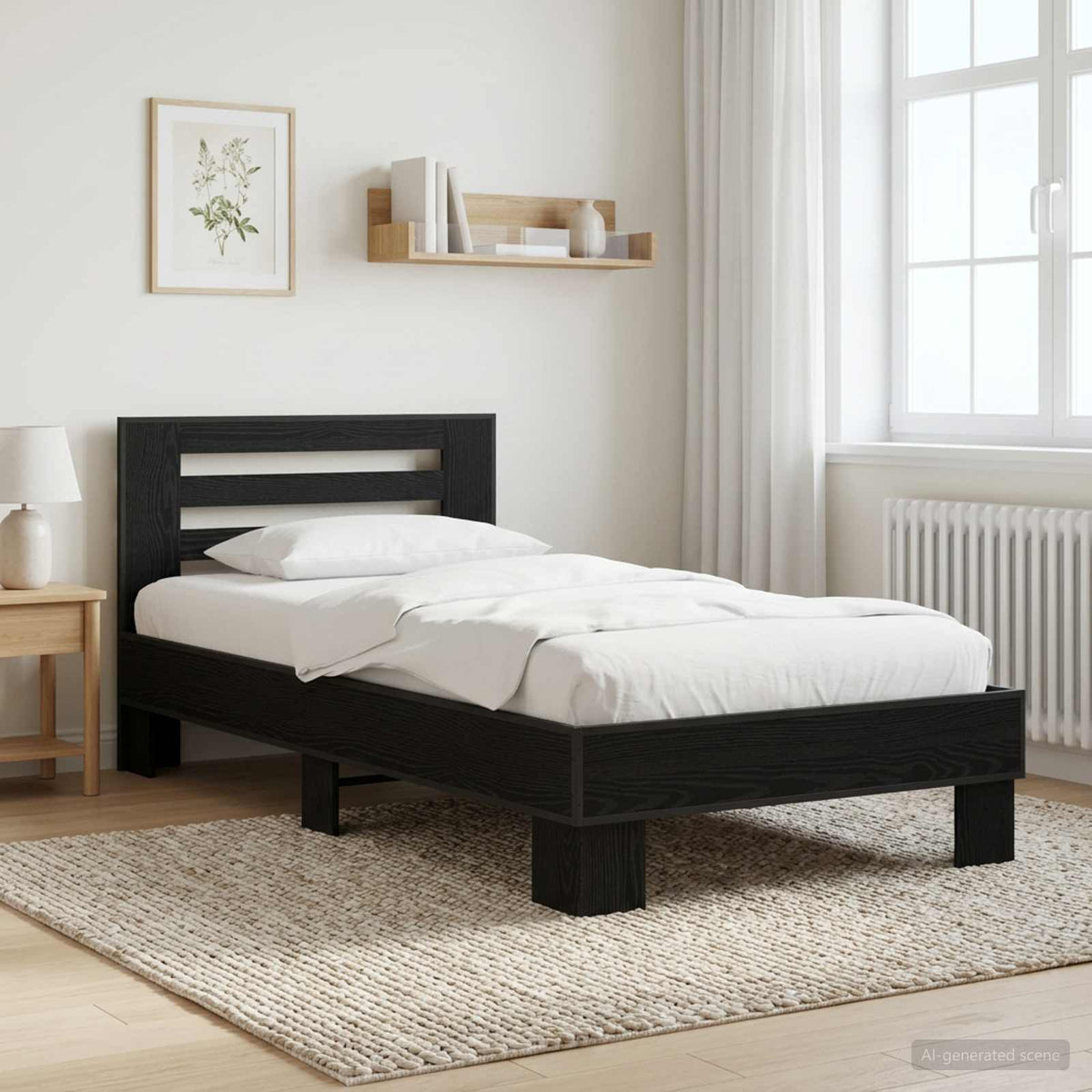 Okvir kreveta s uzglavljem Crni hrast 80 x 200 cm