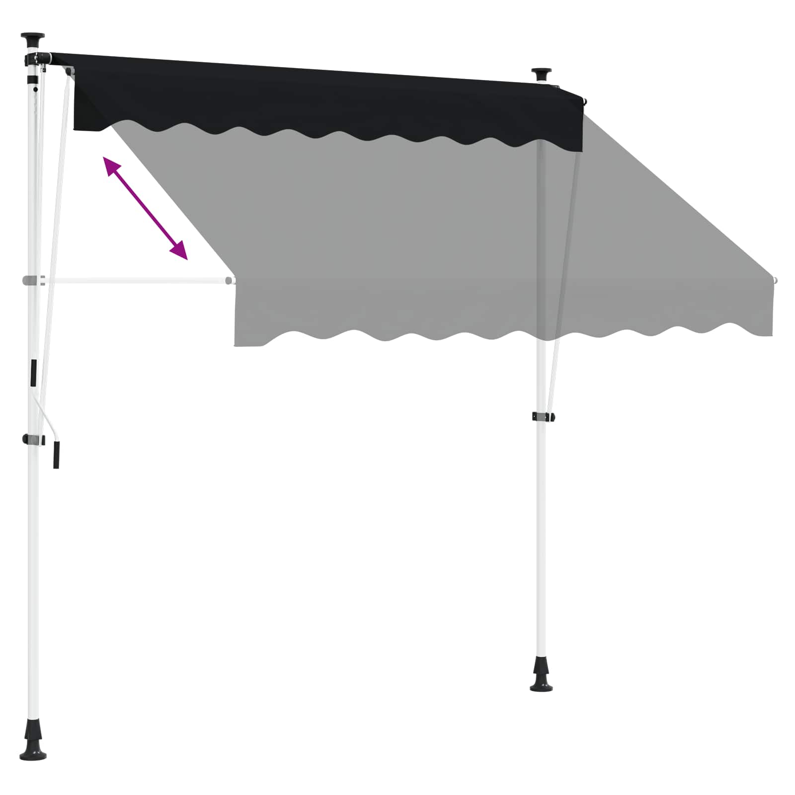 Ručno sklopiva tenda Crna 150 cm