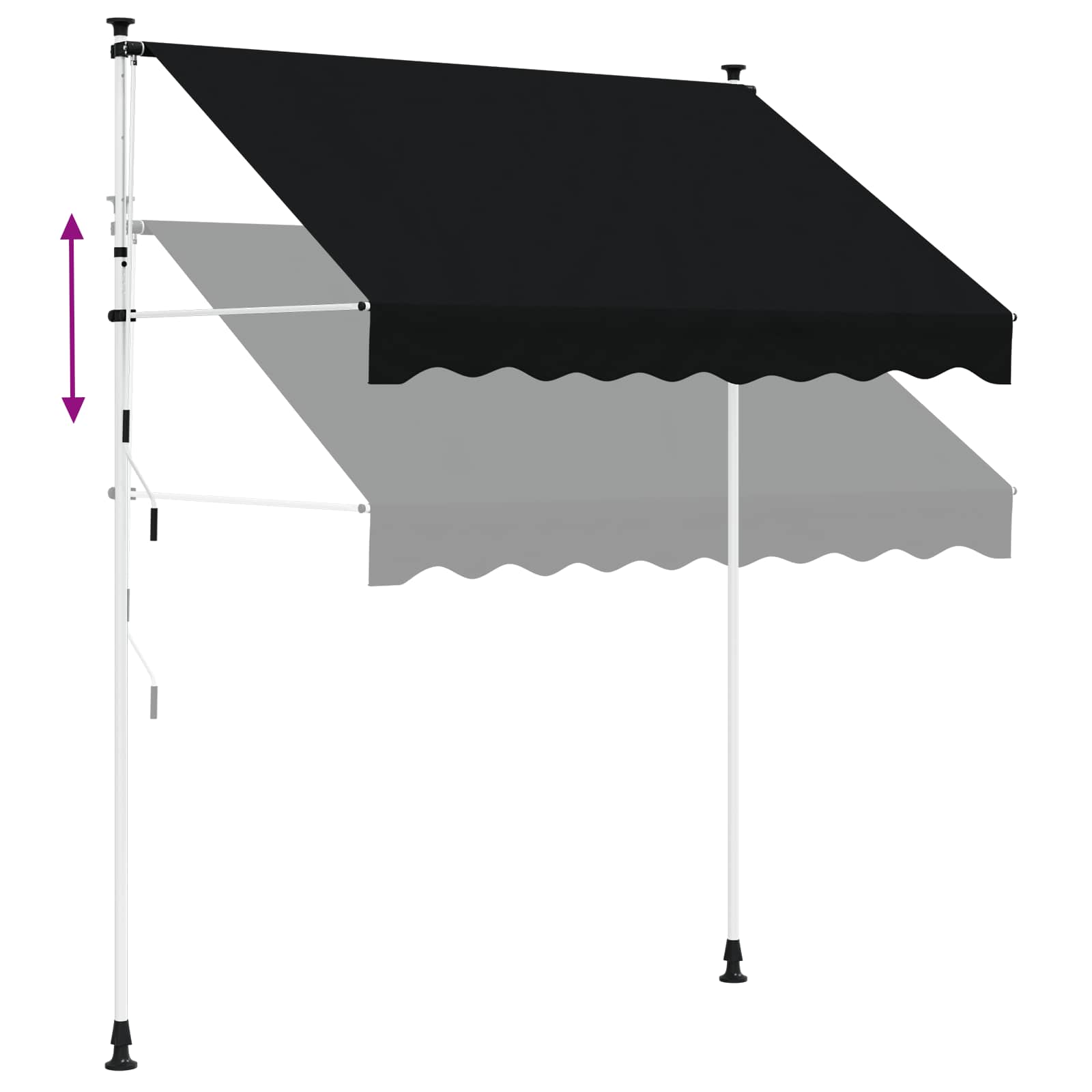 Ručno sklopiva tenda Crna 350 cm
