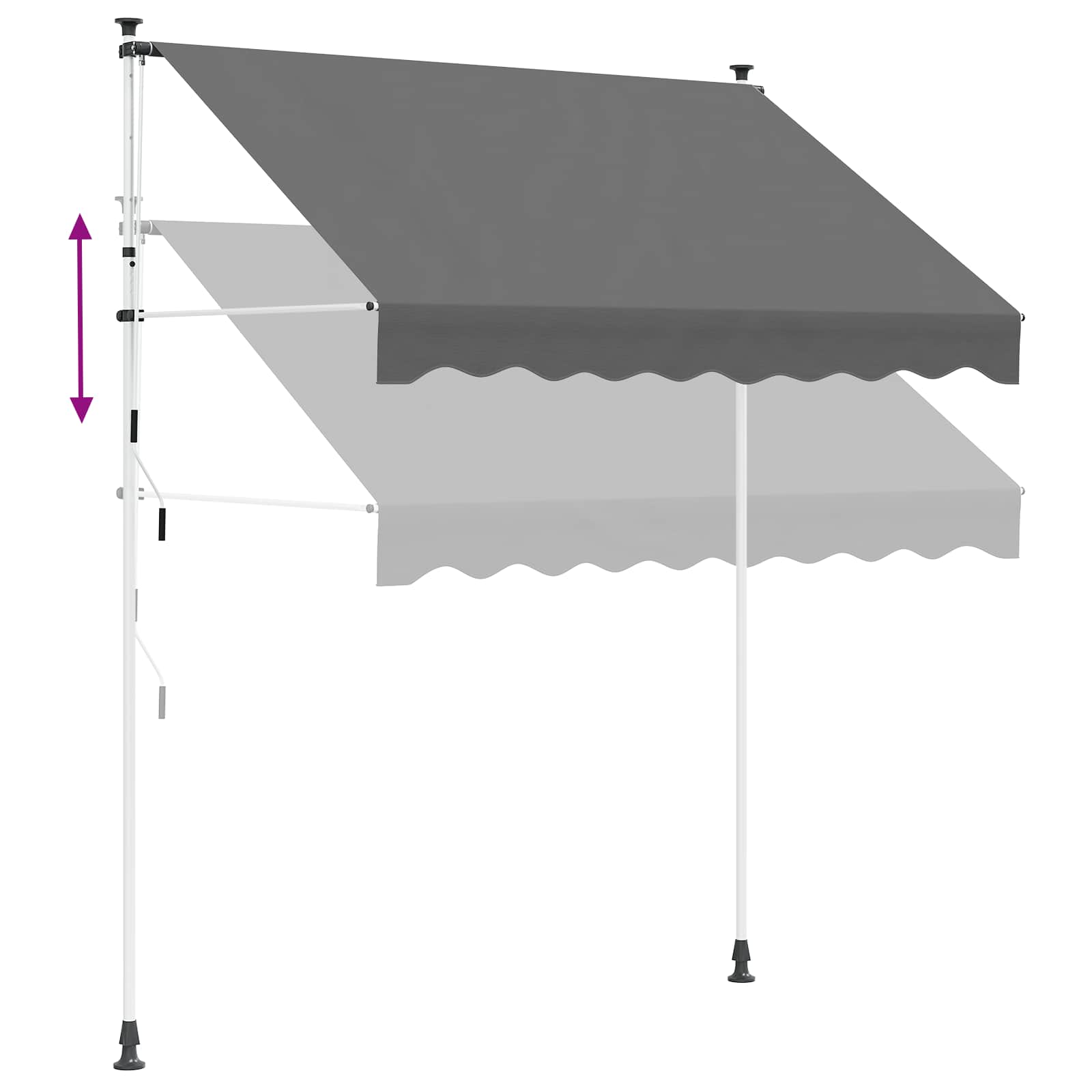 Ručno sklopiva tenda Svjetlosiva 300 cm