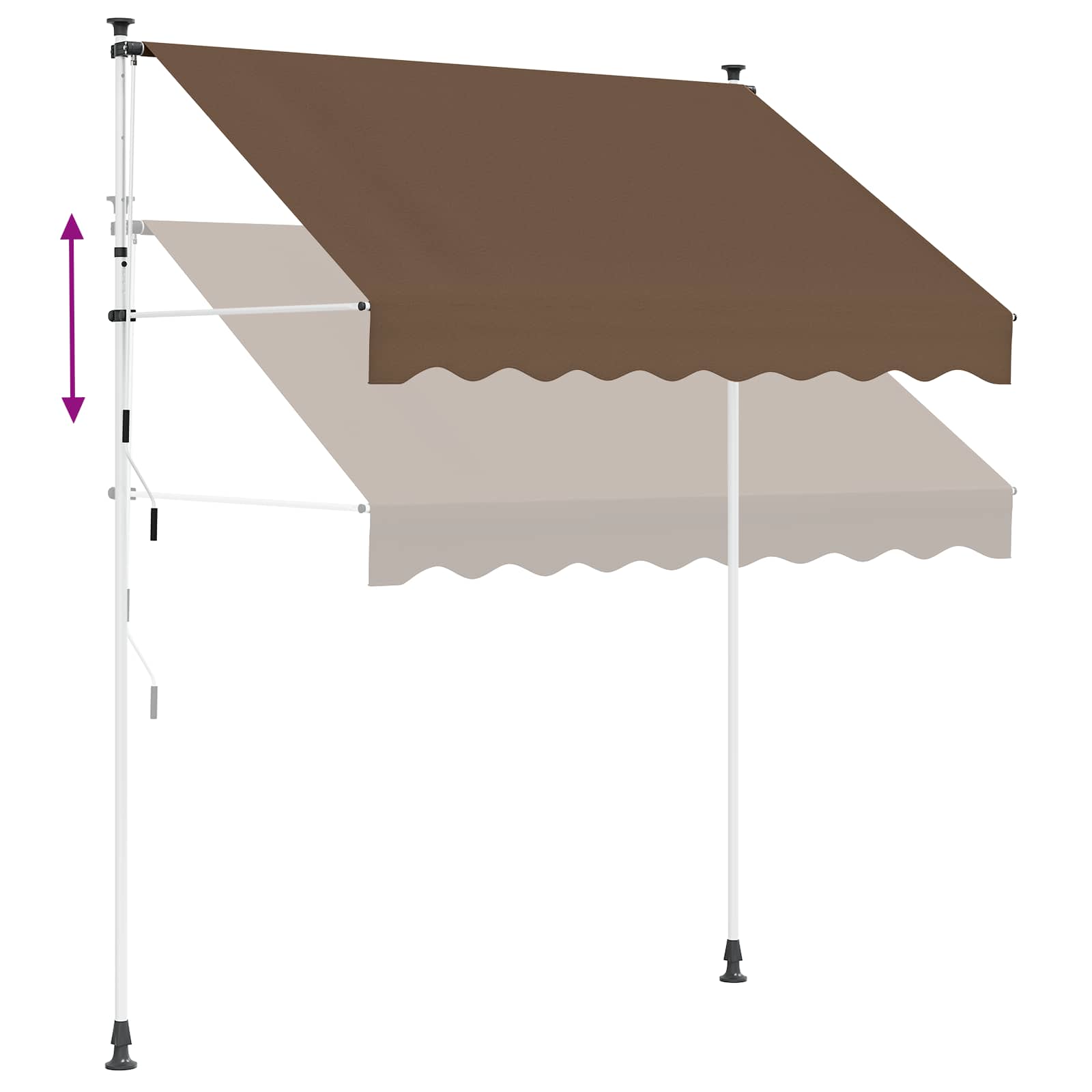 Ručno sklopiva tenda Sivosmeđa 350 cm