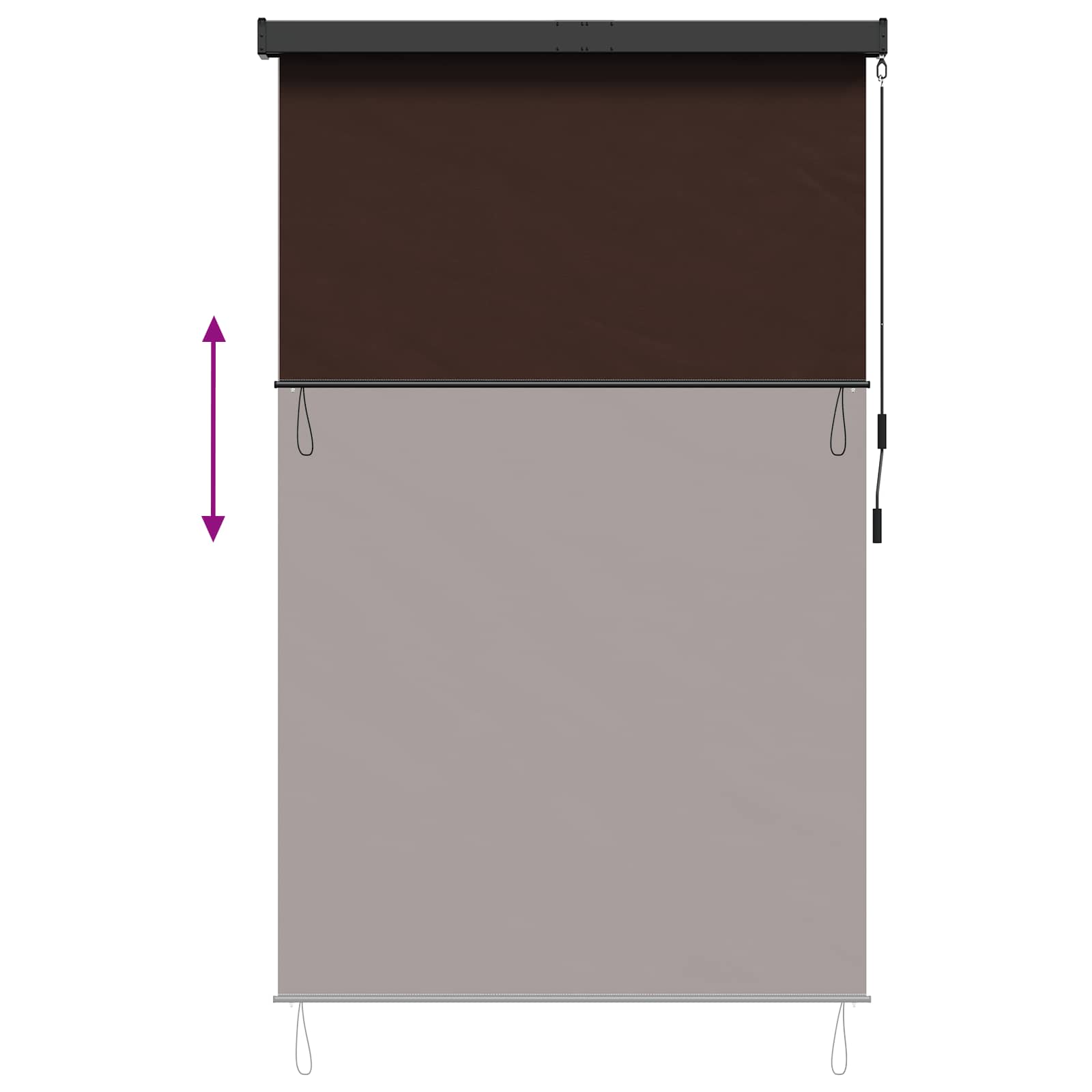 Rolo zavjesa Smeđa 60 x 250 cm Tkanina i aluminij