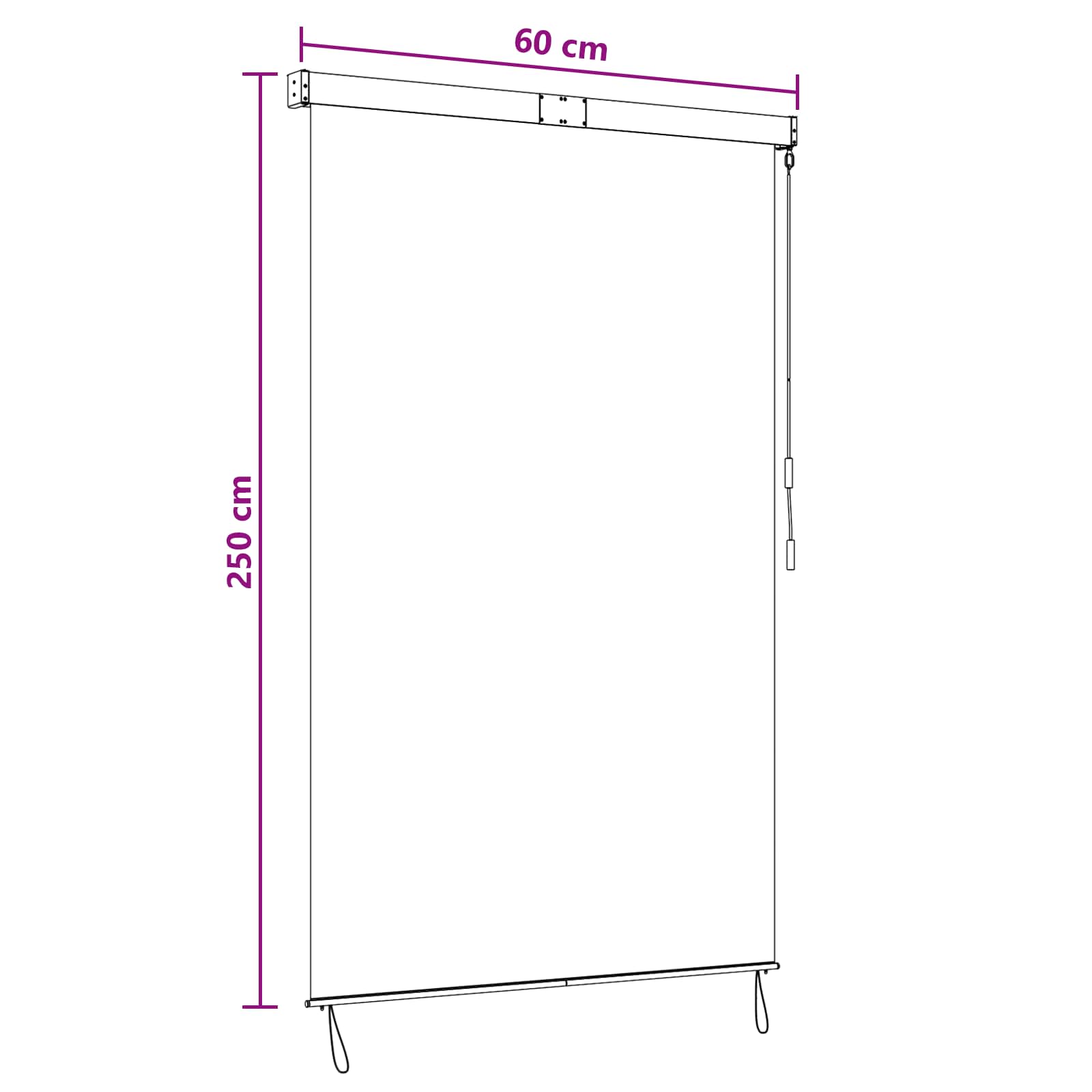 Rolo zavjesa Šareni 60 x 250 cm Tkanina i aluminij