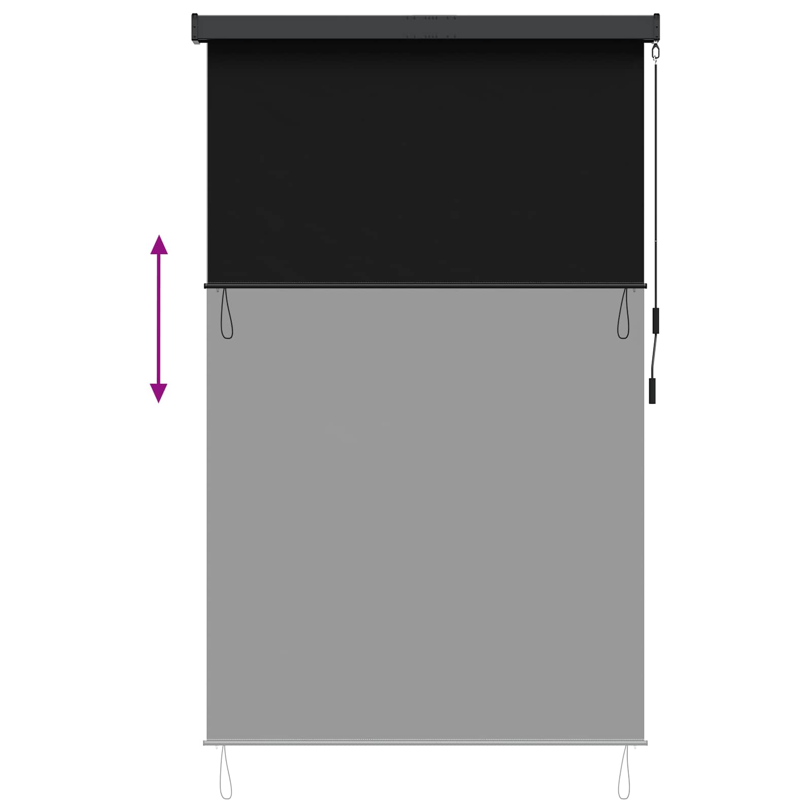 Rolo zavjesa Crna 80 x 250 cm Tkanina i aluminij