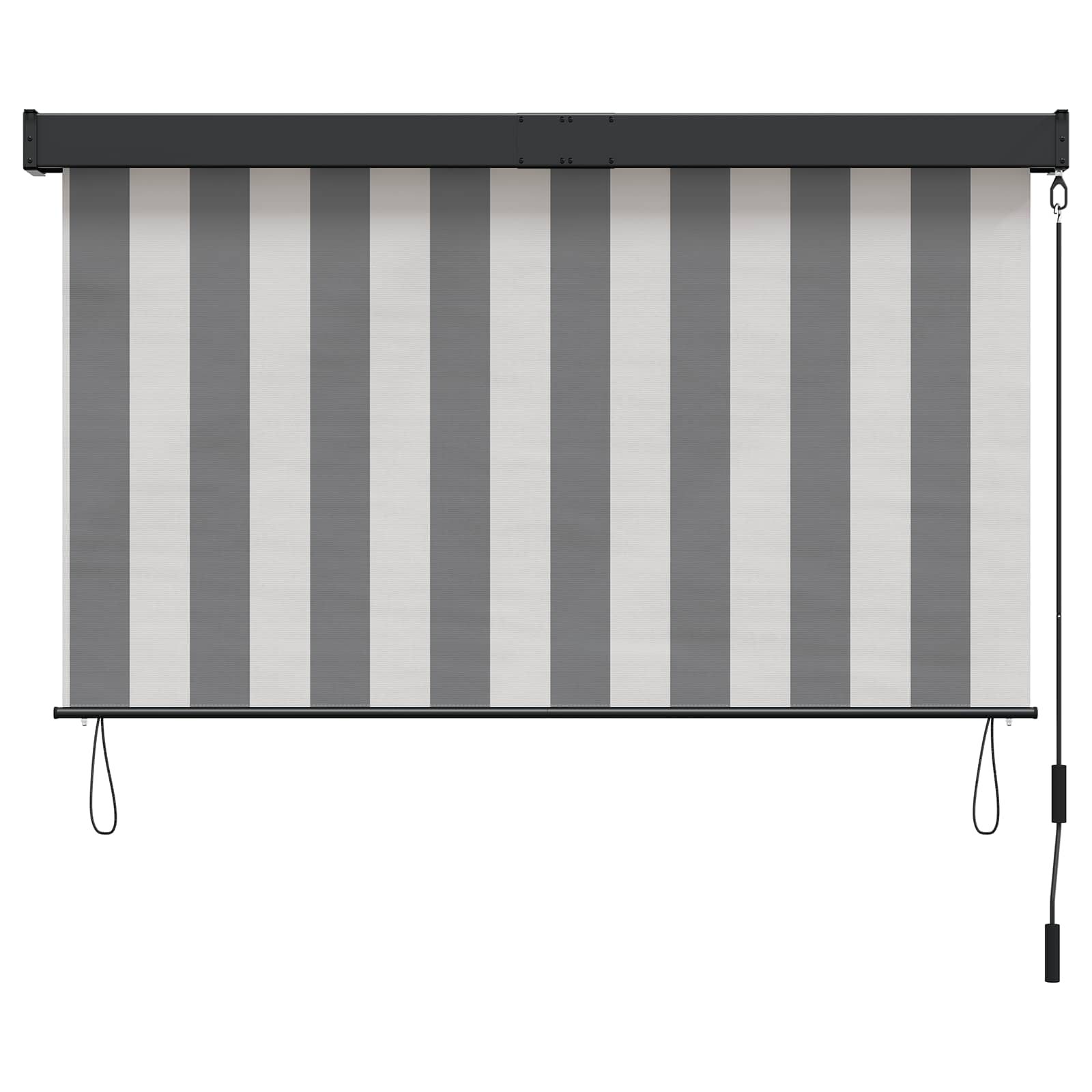 Rolo zavjesa Antracit i bijelo 160 x 250 cm Tkanina i aluminij