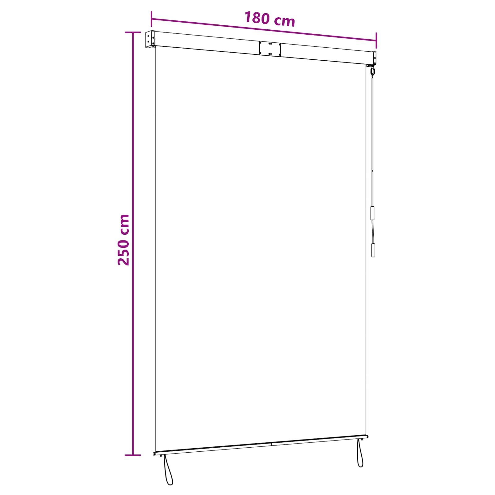 Rolo zavjesa Smeđa 180 x 250 cm Tkanina i aluminij