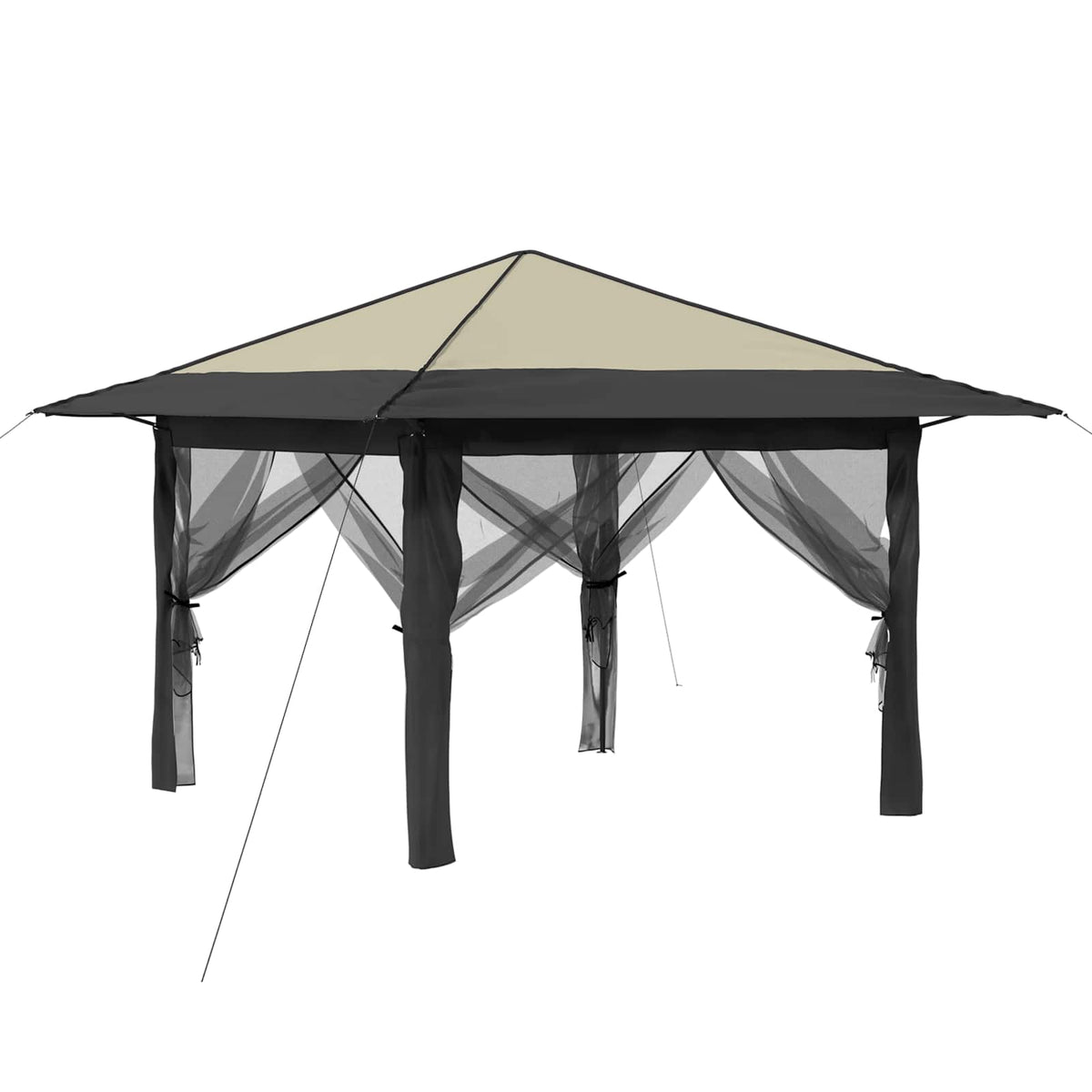 Gazebo s 4 bočne strane Krem i Antracit