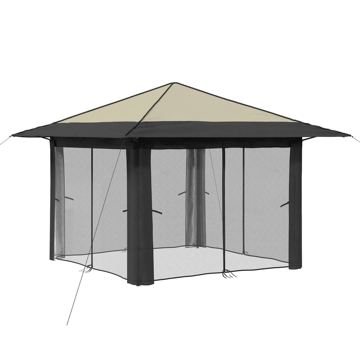 Gazebo s 4 bočne strane Krem i Antracit