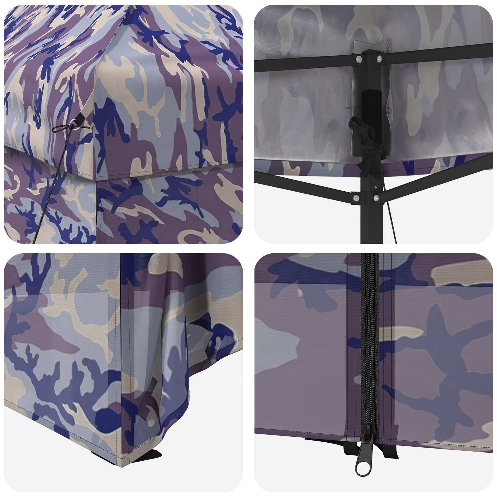 Pop-up Paviljon s 4 Zidova 2 x 2 m Plavi kamuflaža