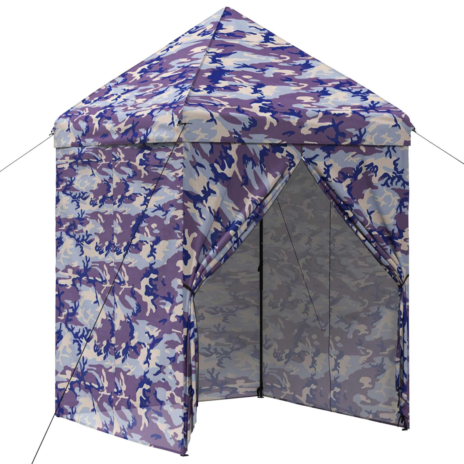 Pop-up Paviljon s 4 Zidova 2 x 2 m Plavi kamuflaža