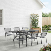 Vrtni set za objed 7 pcs Antracit 212 x 90 x 76 cm